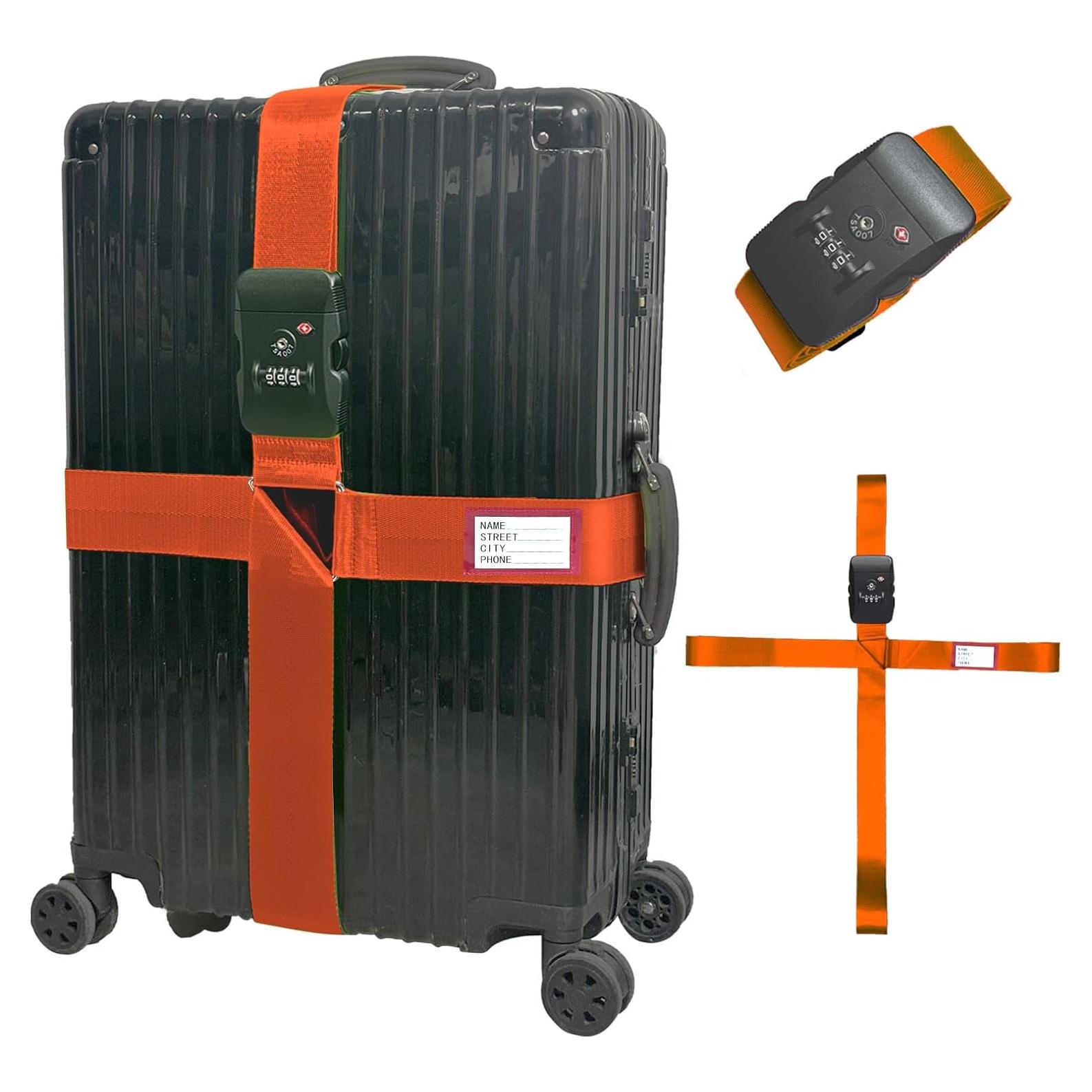 Correas de Equipaje Stargaz Naranja Ajustables TSA 1 Paquete