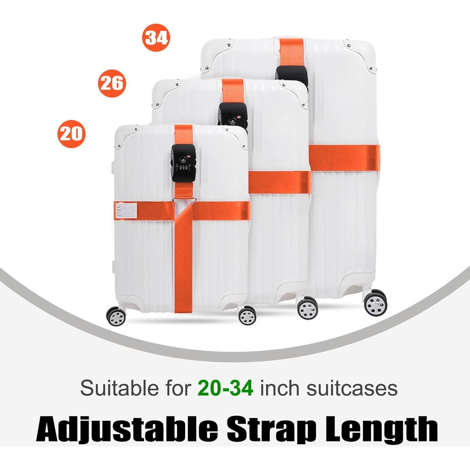 Correas de Equipaje Stargaz Naranja Ajustables TSA 1 Paquete