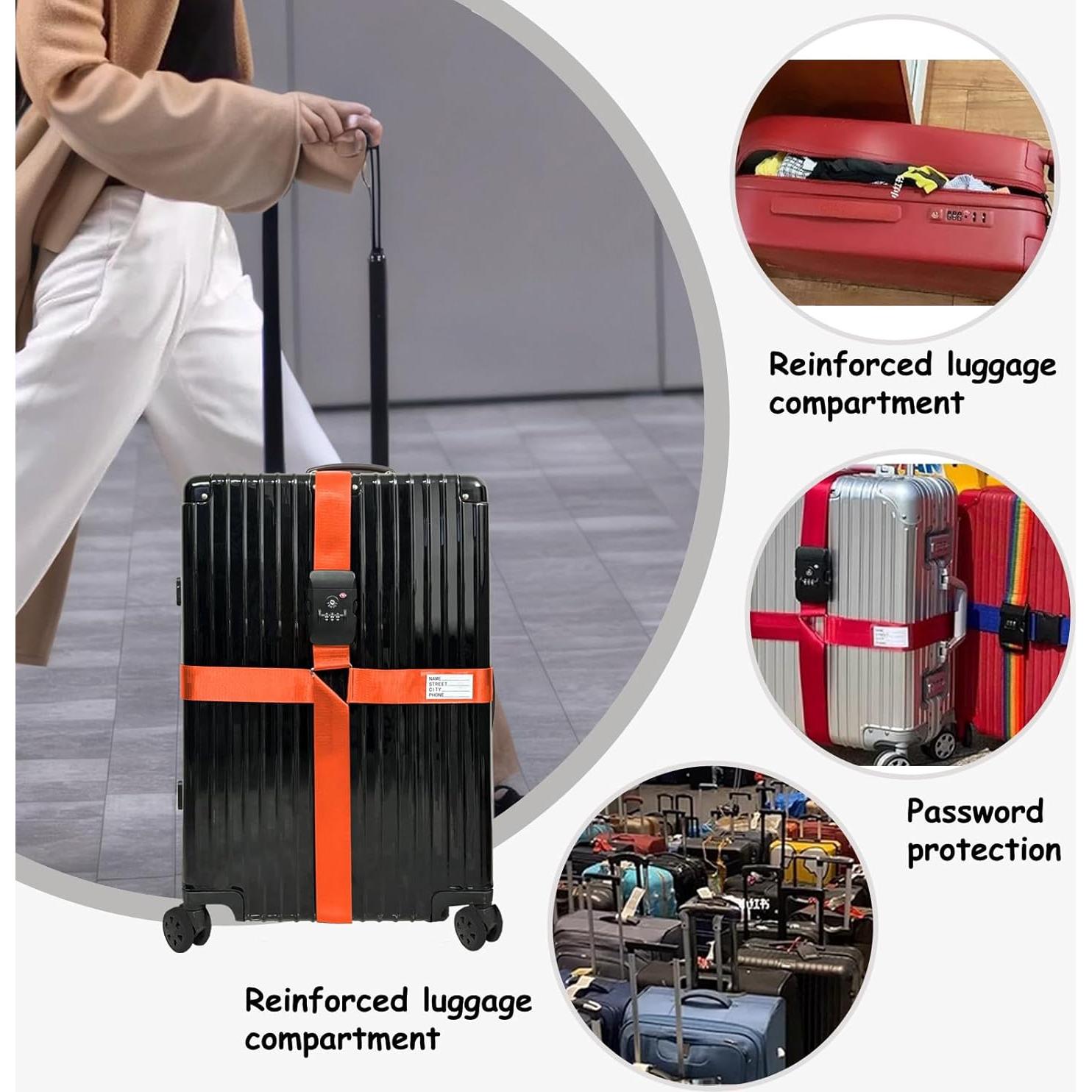 Correas de Equipaje Stargaz Naranja Ajustables TSA 1 Paquete