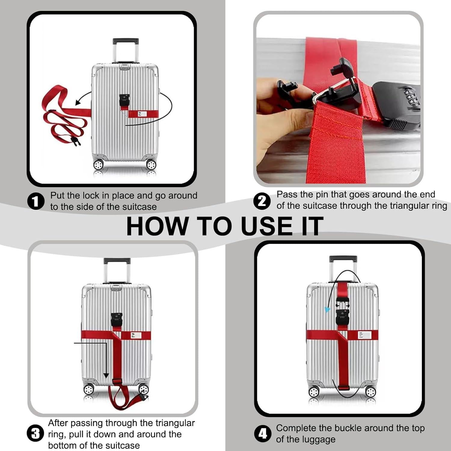 Correas de Equipaje Stargaz Naranja Ajustables TSA 1 Paquete