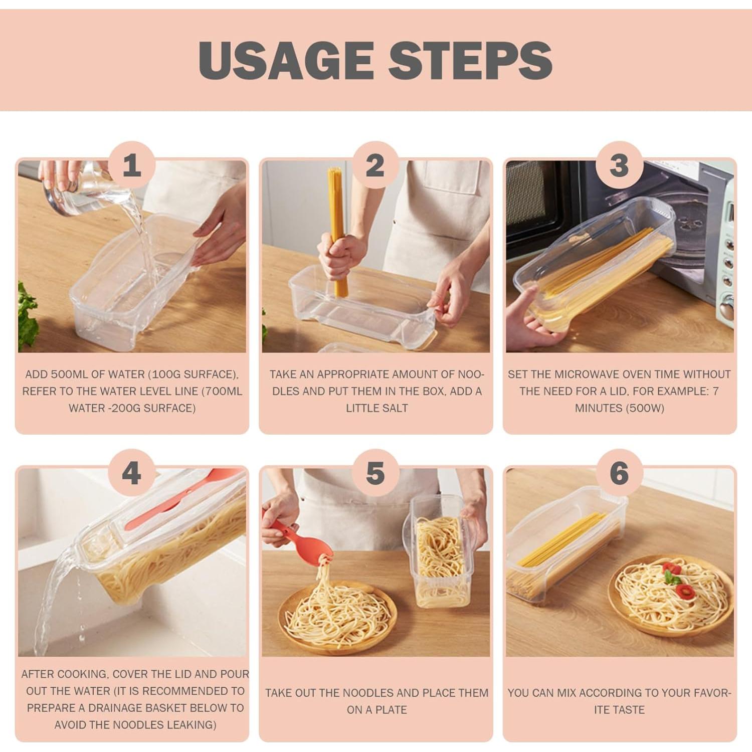 Juego de 2 Cocedores de Pasta para Microondas Yuyao - Libre de BPA