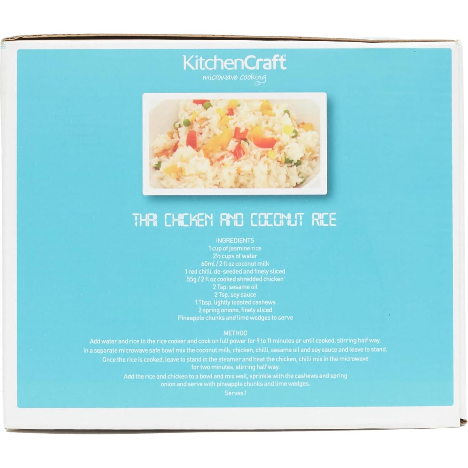 Cocinero de Arroz KitchenCraft - Vaporera Microondas 1.5L BPA Free