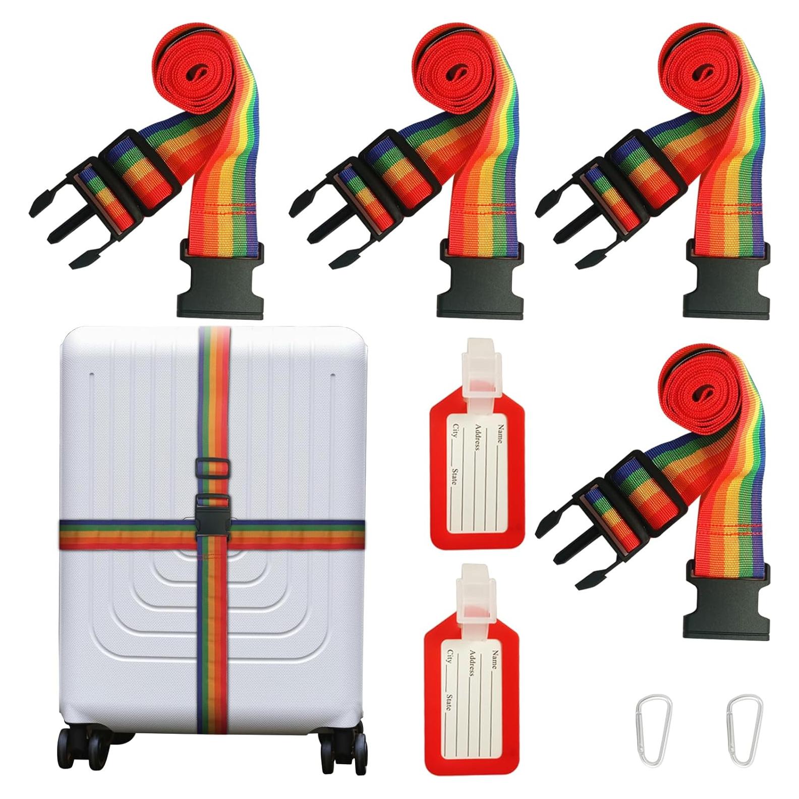 Juego de Correas y Etiquetas RIVESAB para Equipaje 4 Piezas
