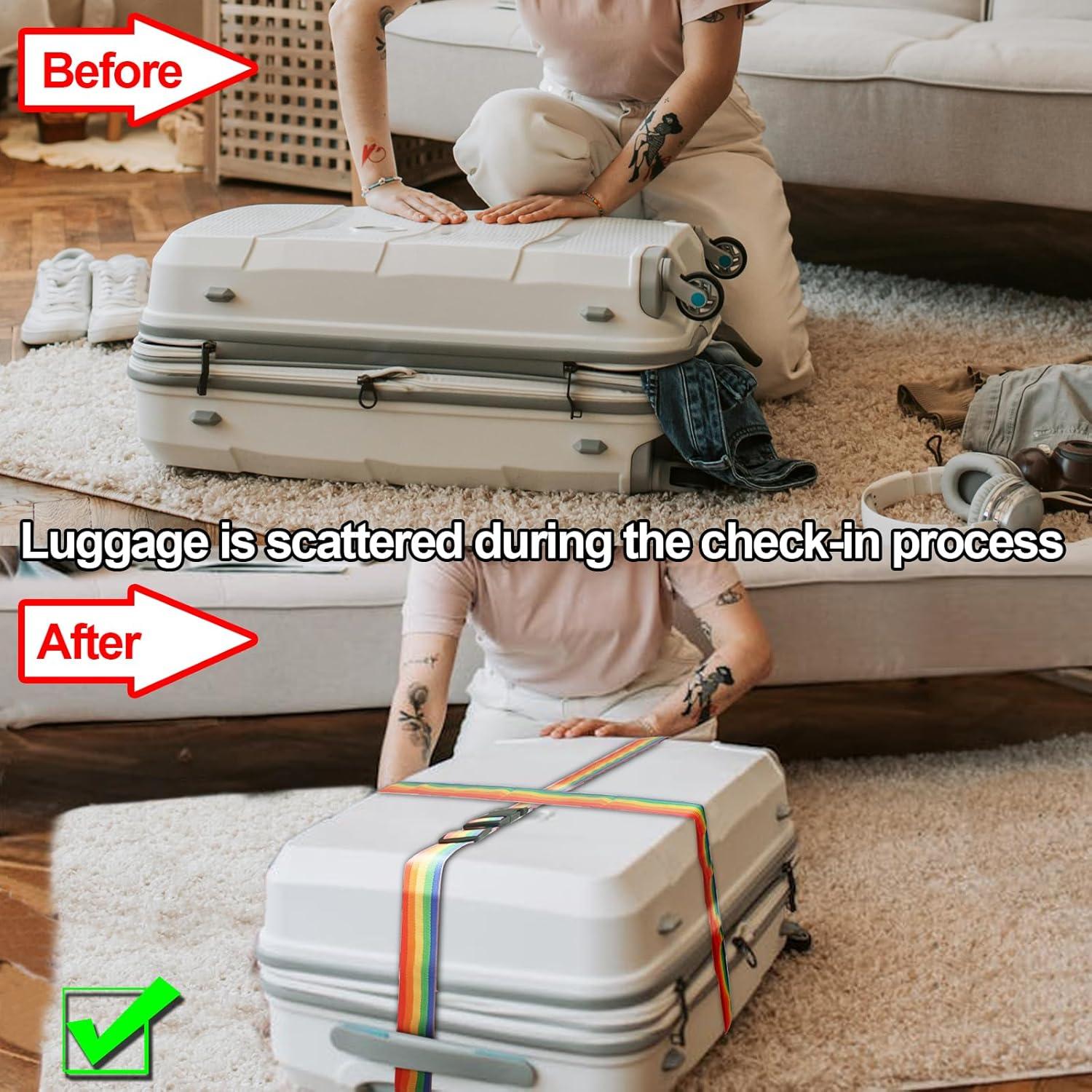 Juego de Correas y Etiquetas RIVESAB para Equipaje 4 Piezas