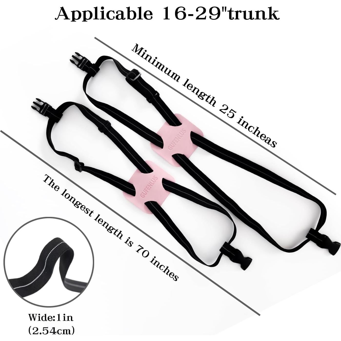 Correa Bungee para Equipaje Gufenlus Ajustable Negro/Rosa