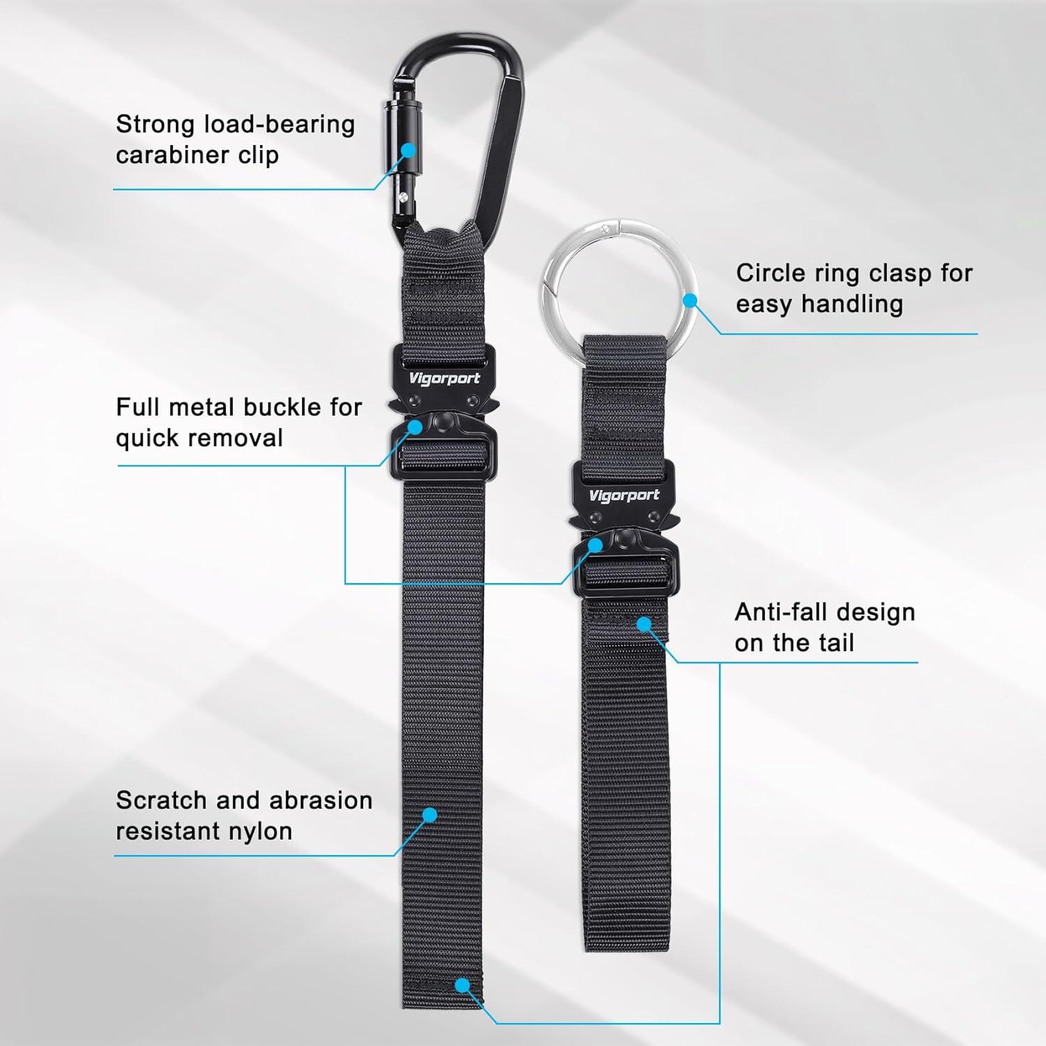 Correa de Equipaje Vigorport 2 Clips Nylon Alta Resistencia