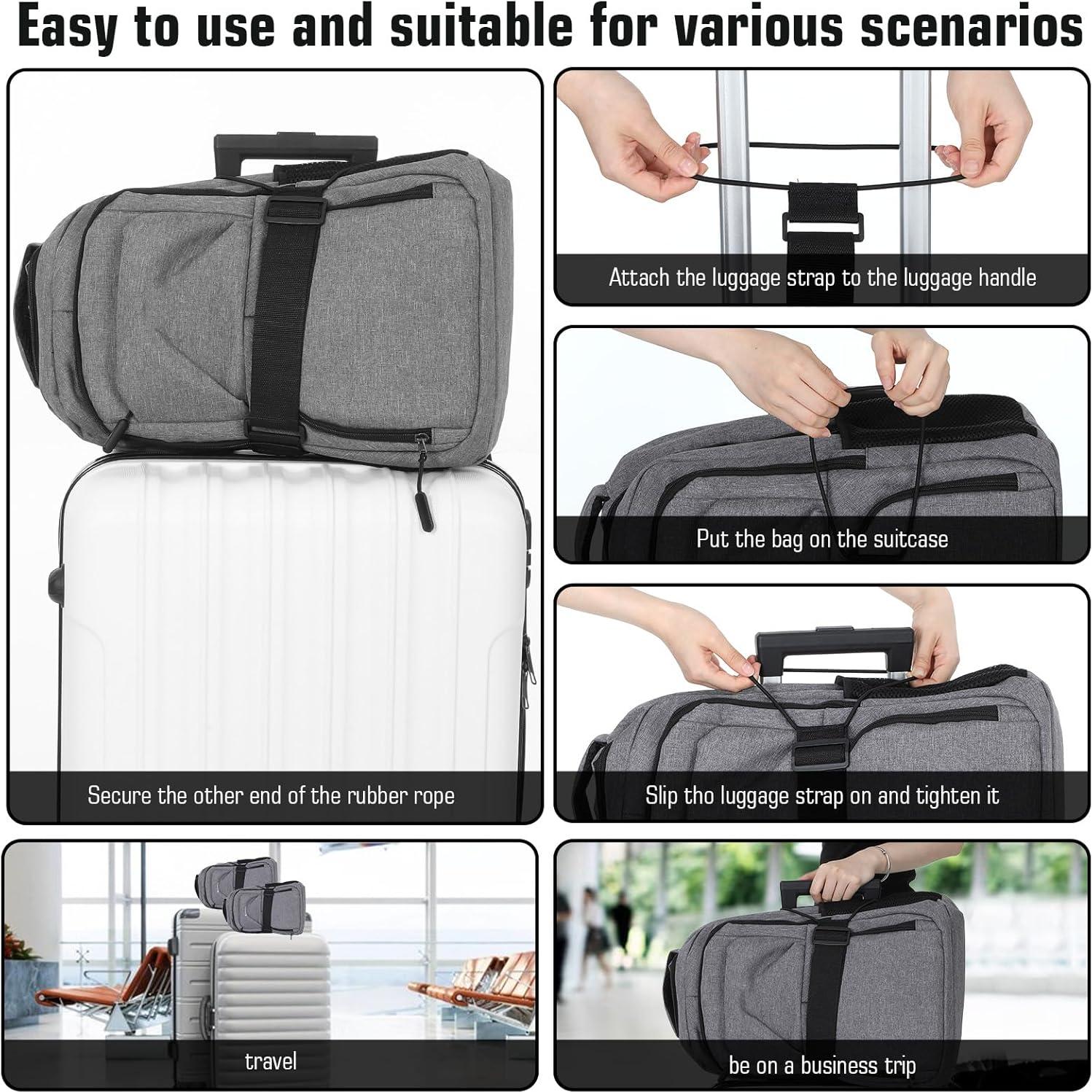 Correas de Maleta Ajustables Ouligay 2 Pcs Negras 66cm