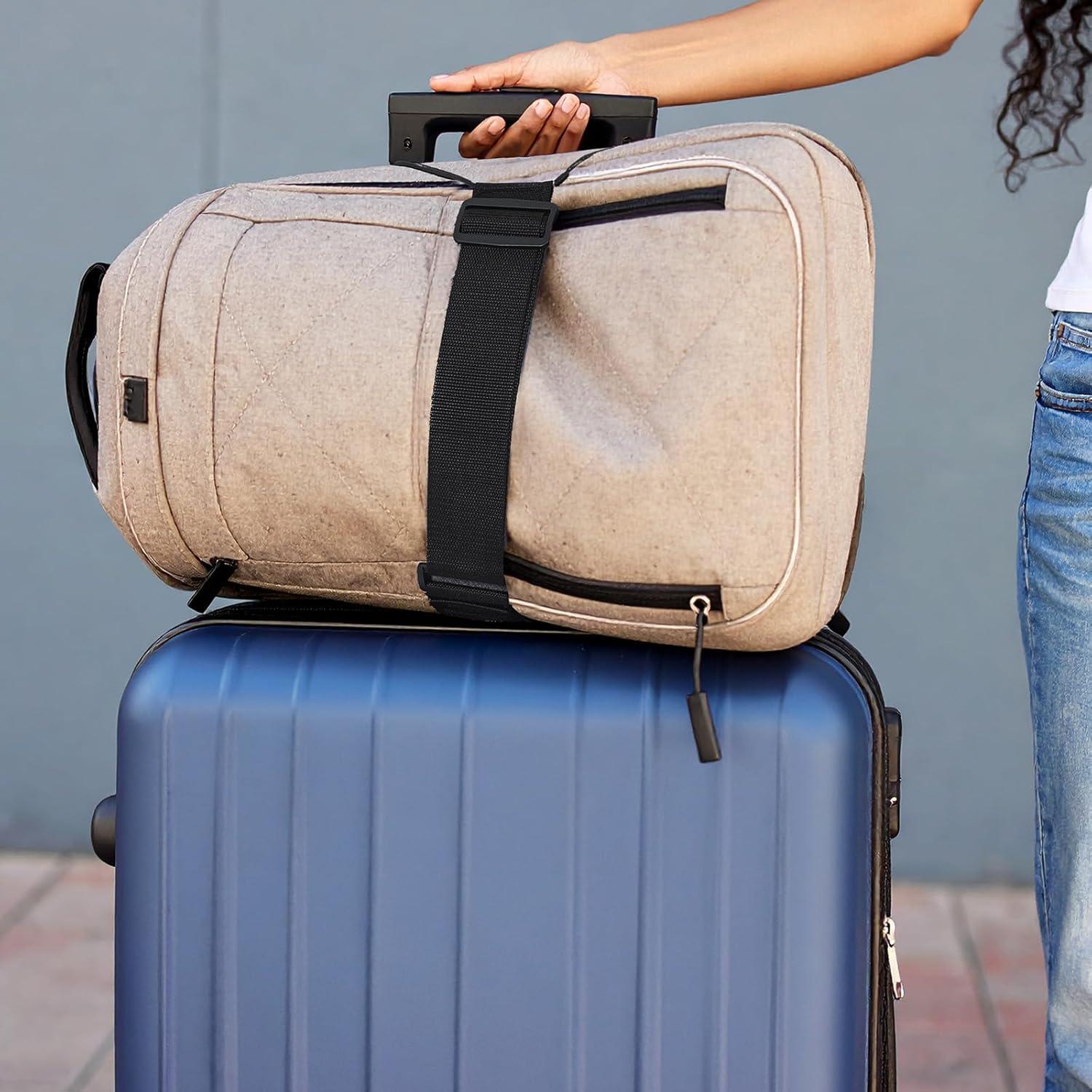 Correas de Maleta Ajustables Ouligay 2 Pcs Negras 66cm