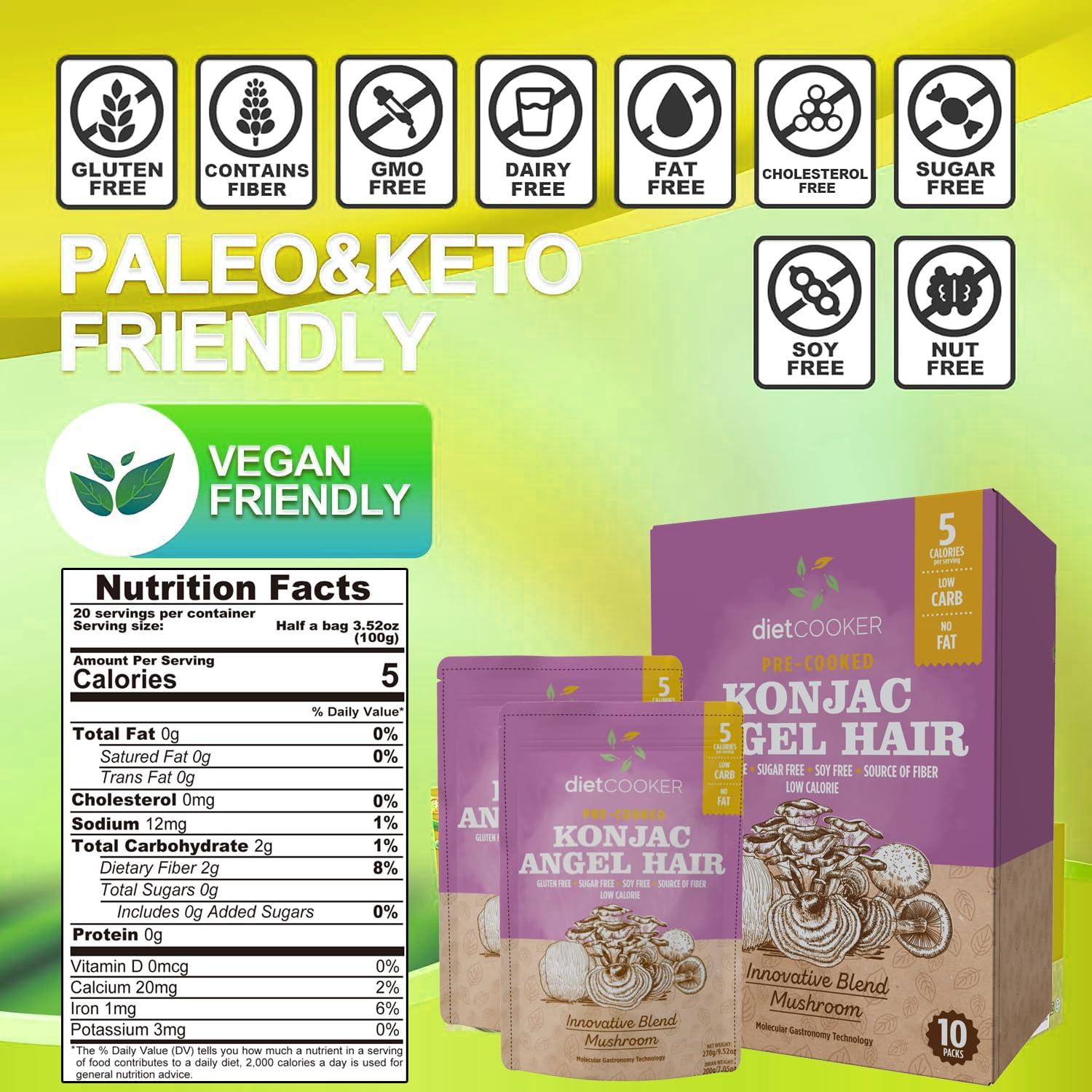 Fideos Shirataki con Polvo de Champiñón Mezclado 270 g - Diet Cooker