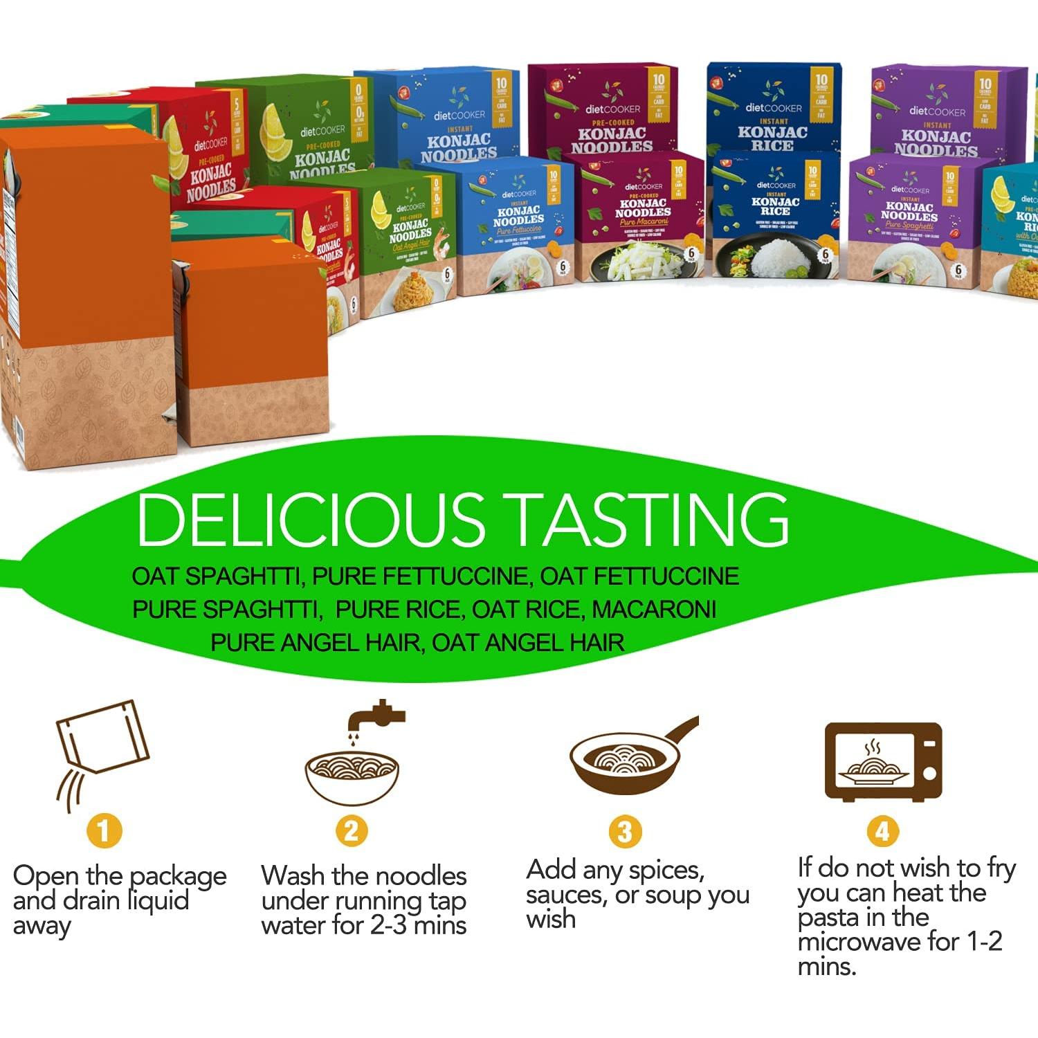 Fideos Shirataki con Polvo de Champiñón Mezclado 270 g - Diet Cooker