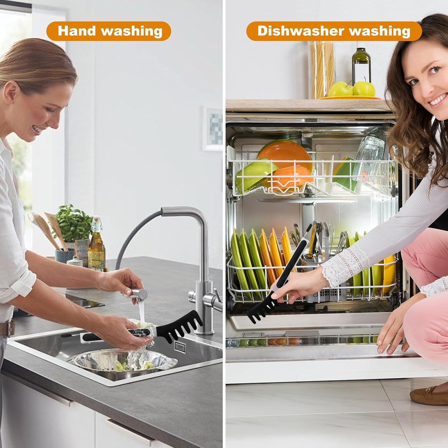 Juego de Cuchara y Pinzas de Pasta Silicona HEBEILF 28.5 cm