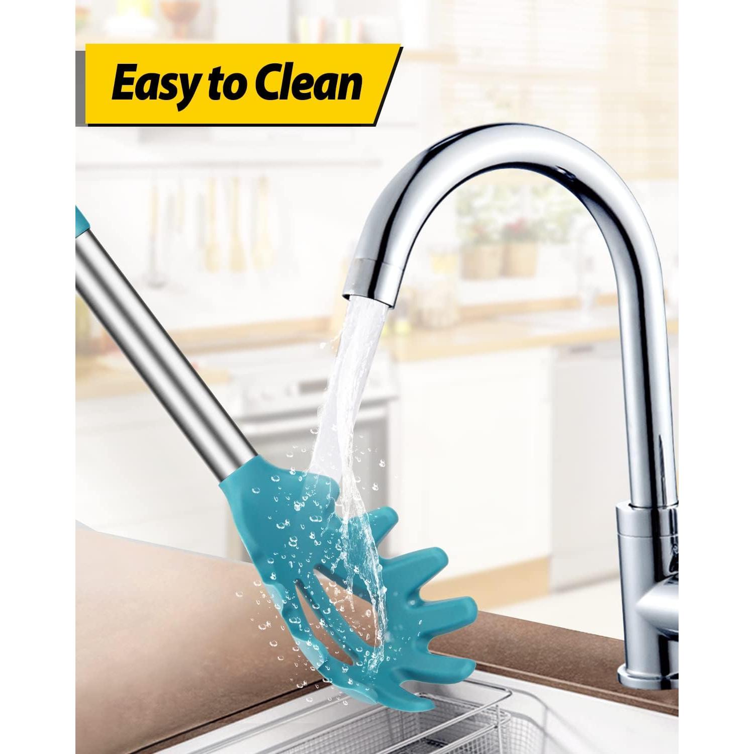 Juego de 2 Tenedores de Pasta Silicona Bundlepro Gris-Azul