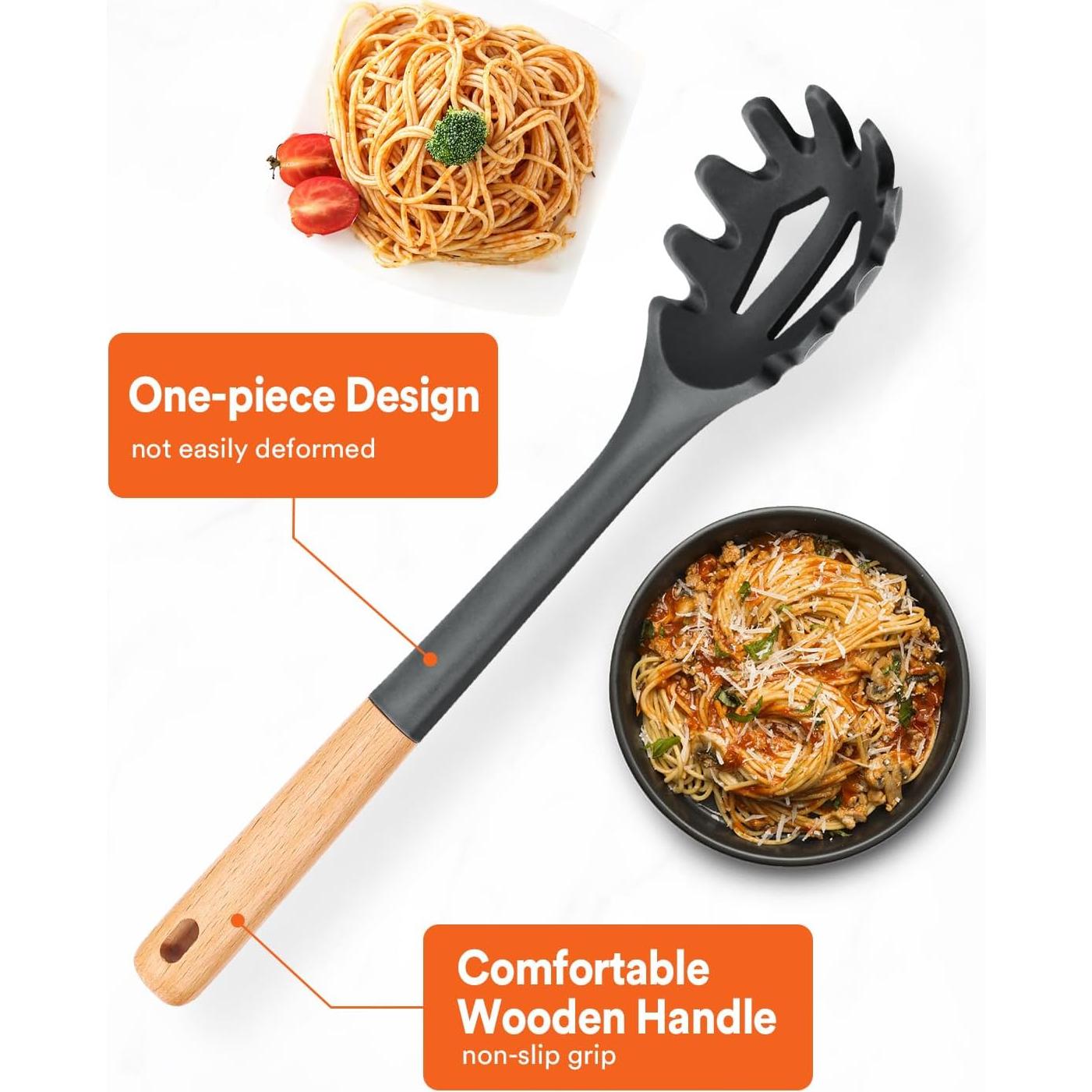 Tenedor de Pasta de Silicona Badiano 32.5 cm Gris Antiadherente