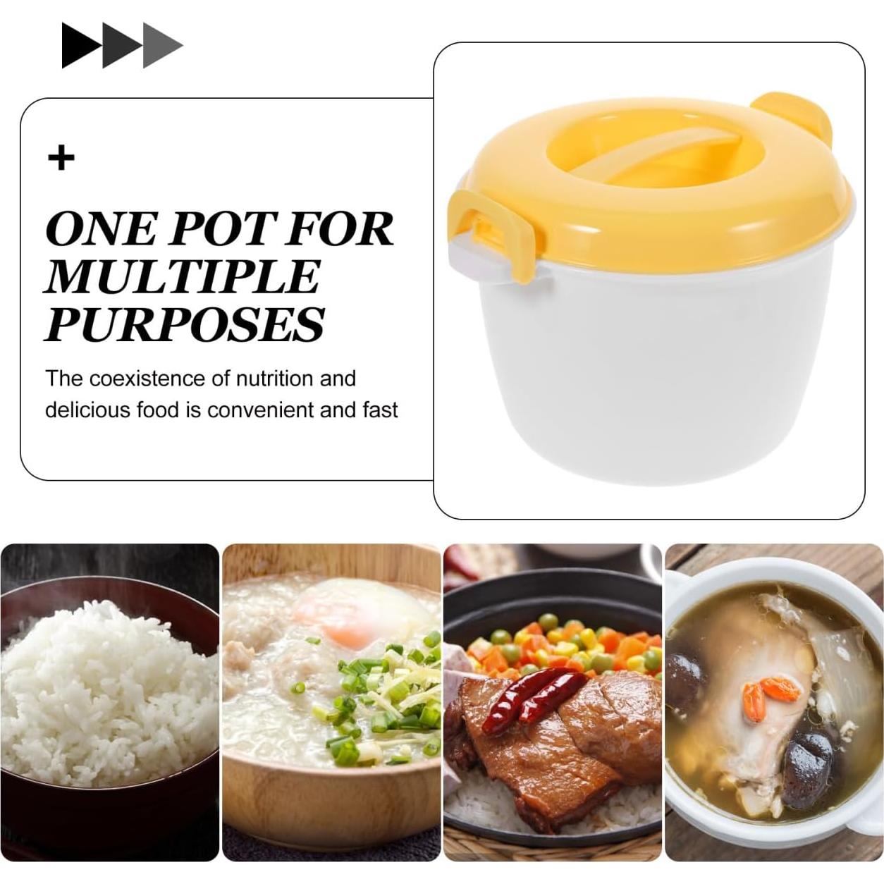 Cocinero de Arroz de Microondas OFFSCH 4 Tazas Plástico Portátil