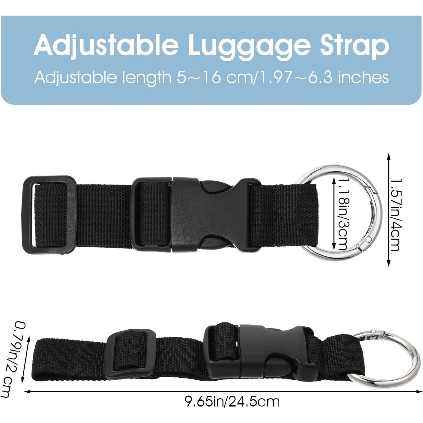 Paquete de 3 correas de equipaje Teaaha, nylon ajustable negro