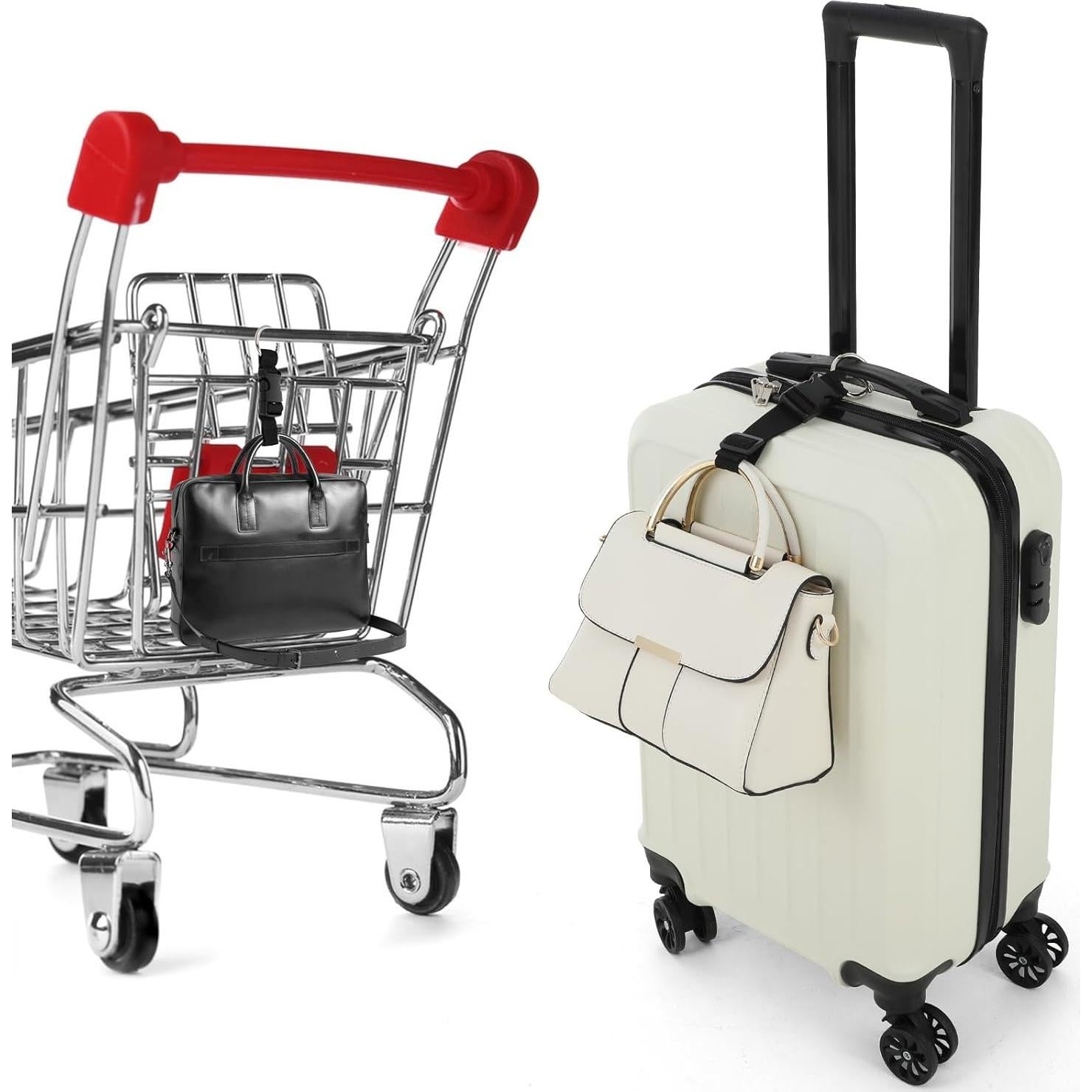 Paquete de 3 correas de equipaje Teaaha, nylon ajustable negro