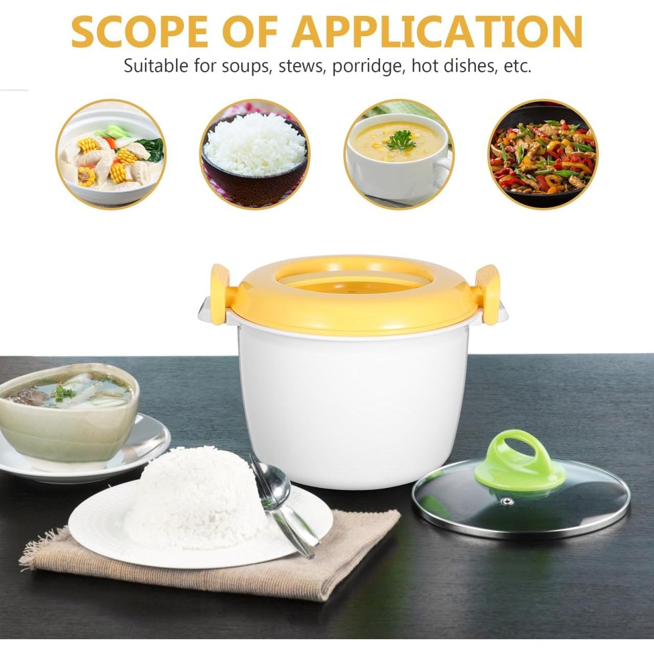 Cocinero de Arroz de Microondas JECOMPRIS Amarillo 1 Taza