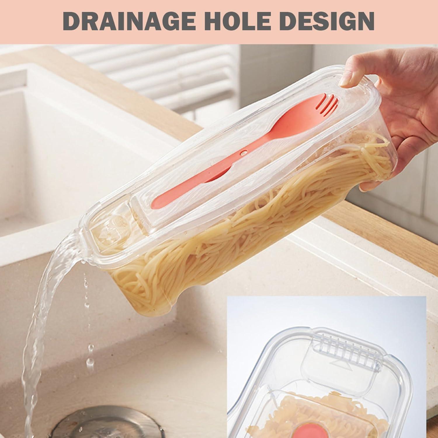 Juego de 2 Cocedores de Pasta para Microondas con Tapa Coladora