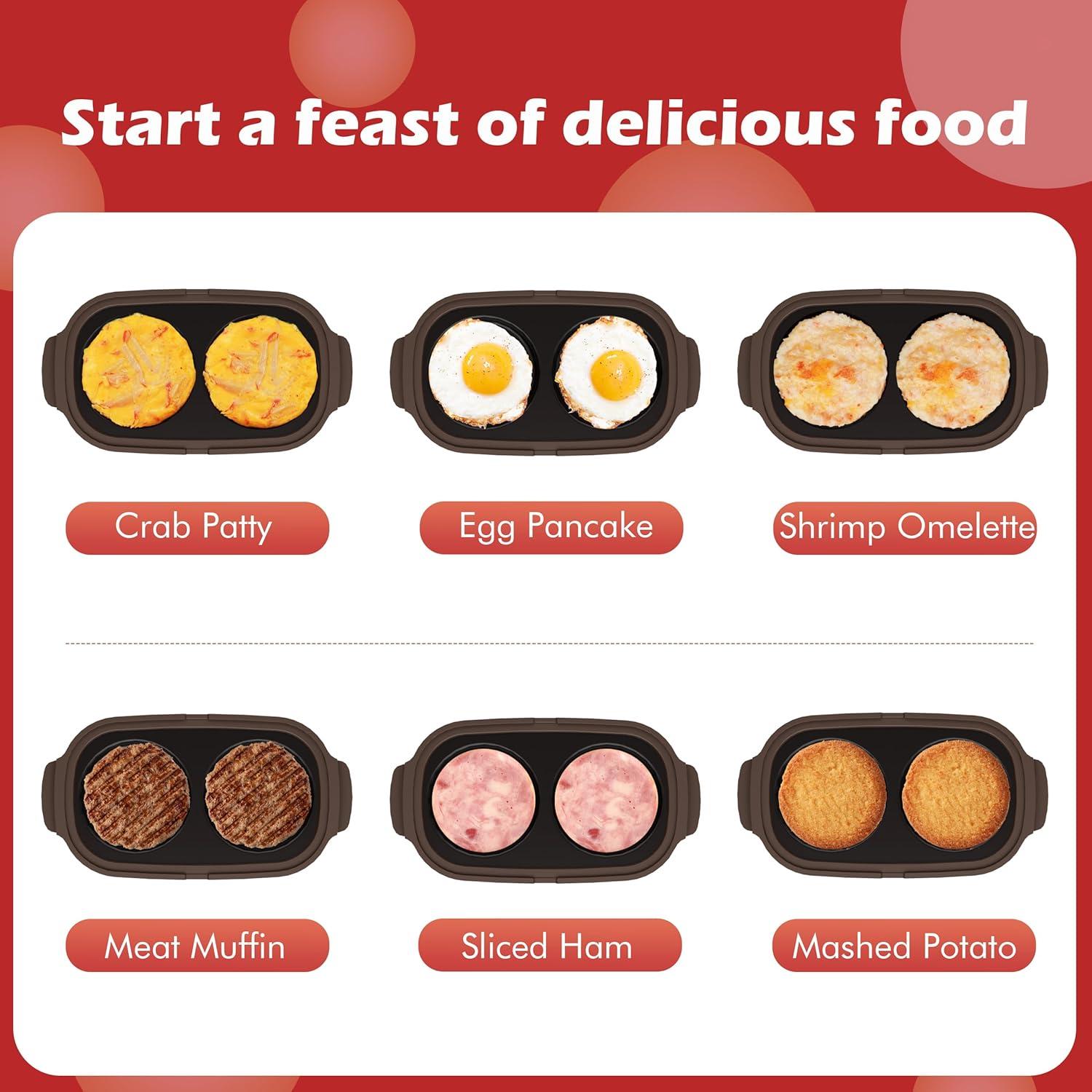 Cocinador de Huevos de Microondas Lkicwah para 2 Huevos Antiadherente