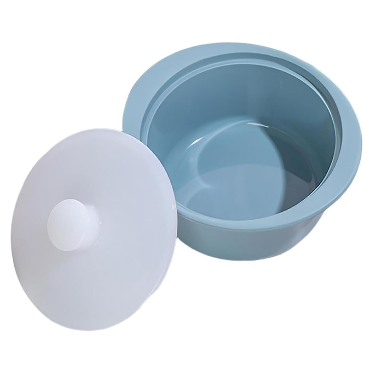 Tazón de Silicona Grande Azul para Microondas y Almacenamiento