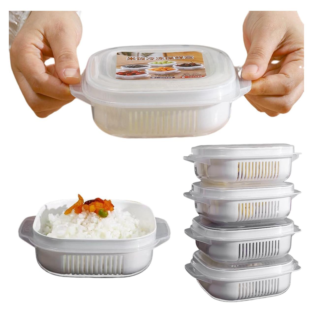 4 Tazones para Microondas PYSUL con Tapa y Vaporera 330ml