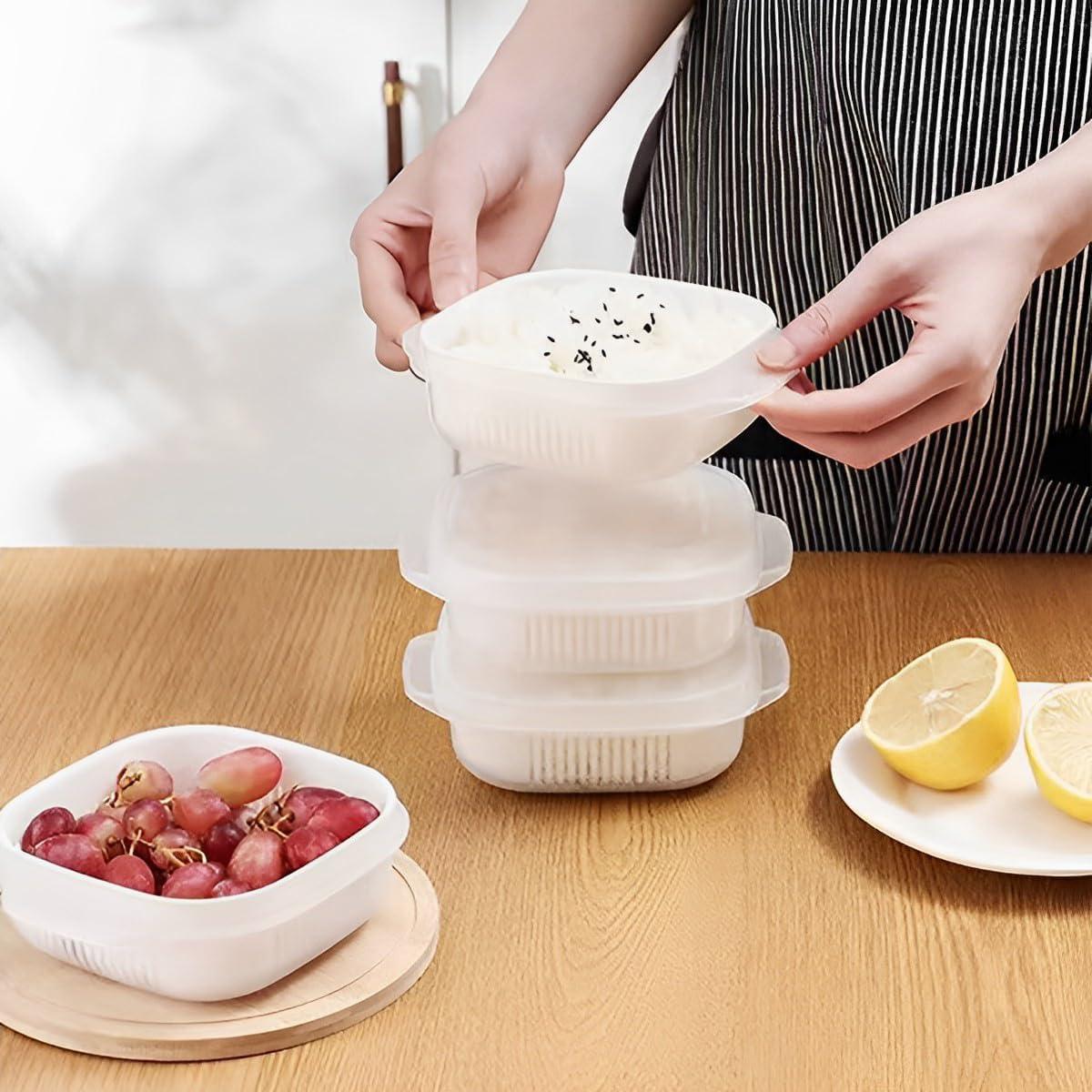 4 Tazones para Microondas PYSUL con Tapa y Vaporera 330ml