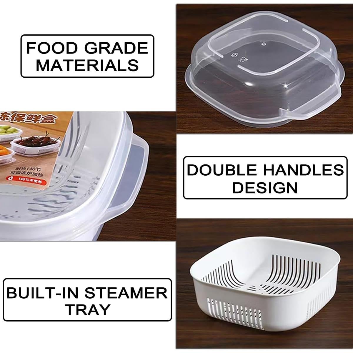 4 Tazones para Microondas PYSUL con Tapa y Vaporera 330ml