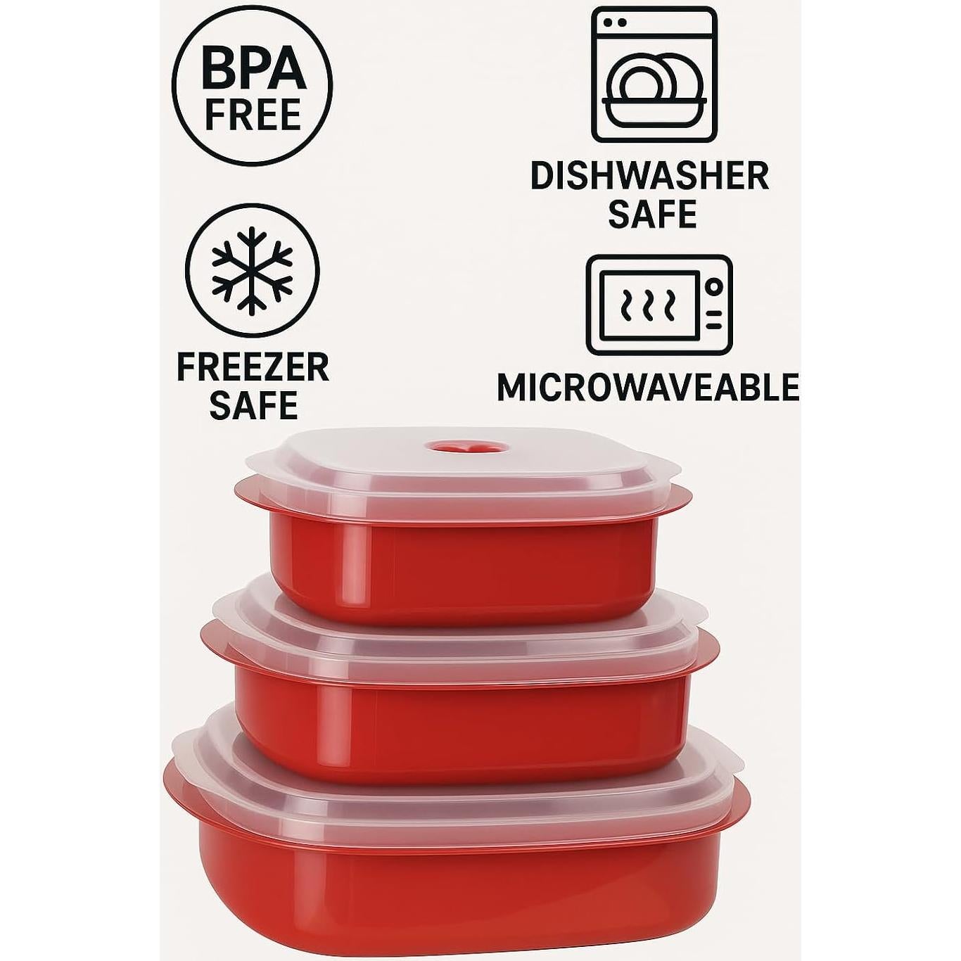 Juego de Contenedores de Microondas Reston Lloyd 3 Piezas 0.71L-1.18L