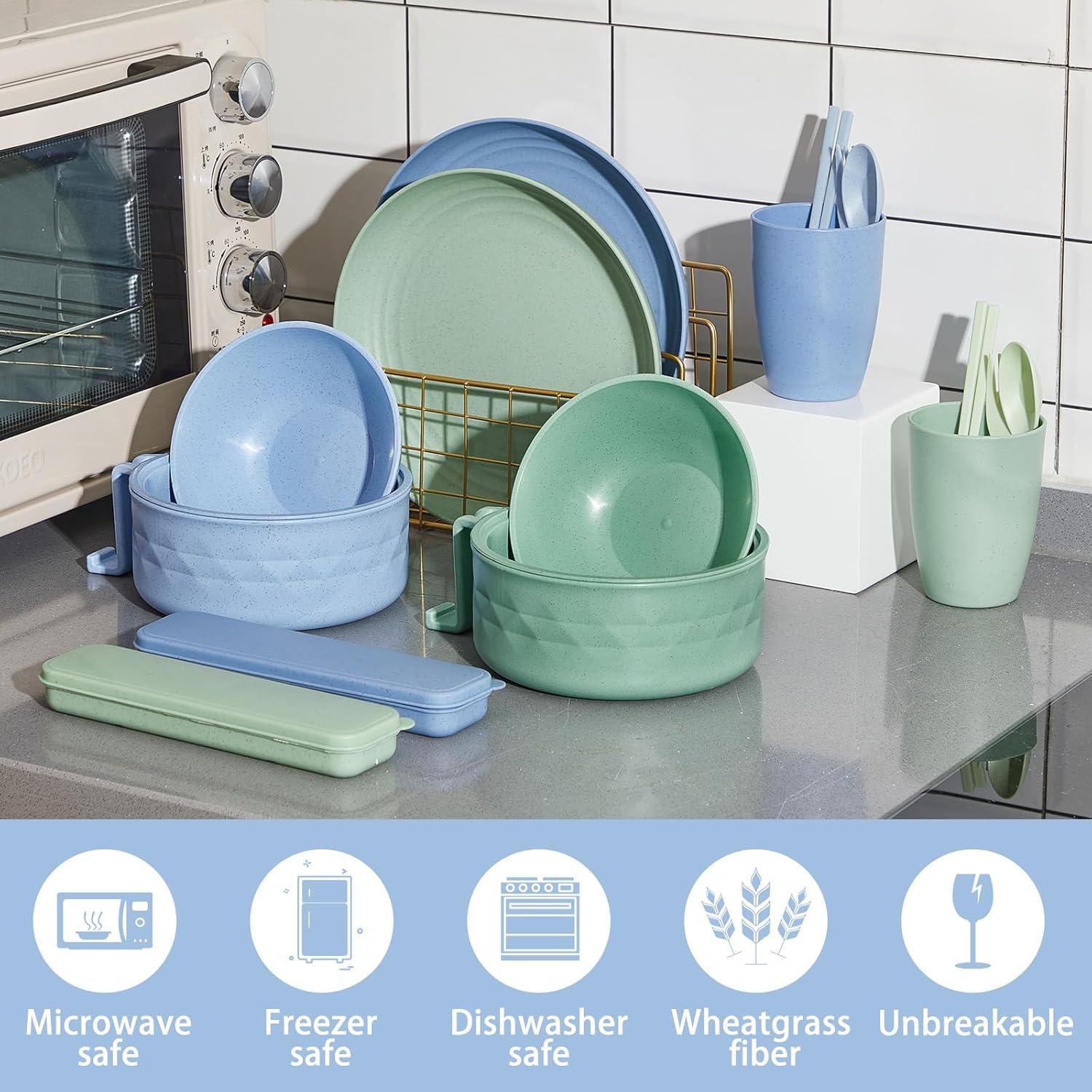 Juego de Vajilla de Paja de Trigo Romooa 12 Piezas para Ramen