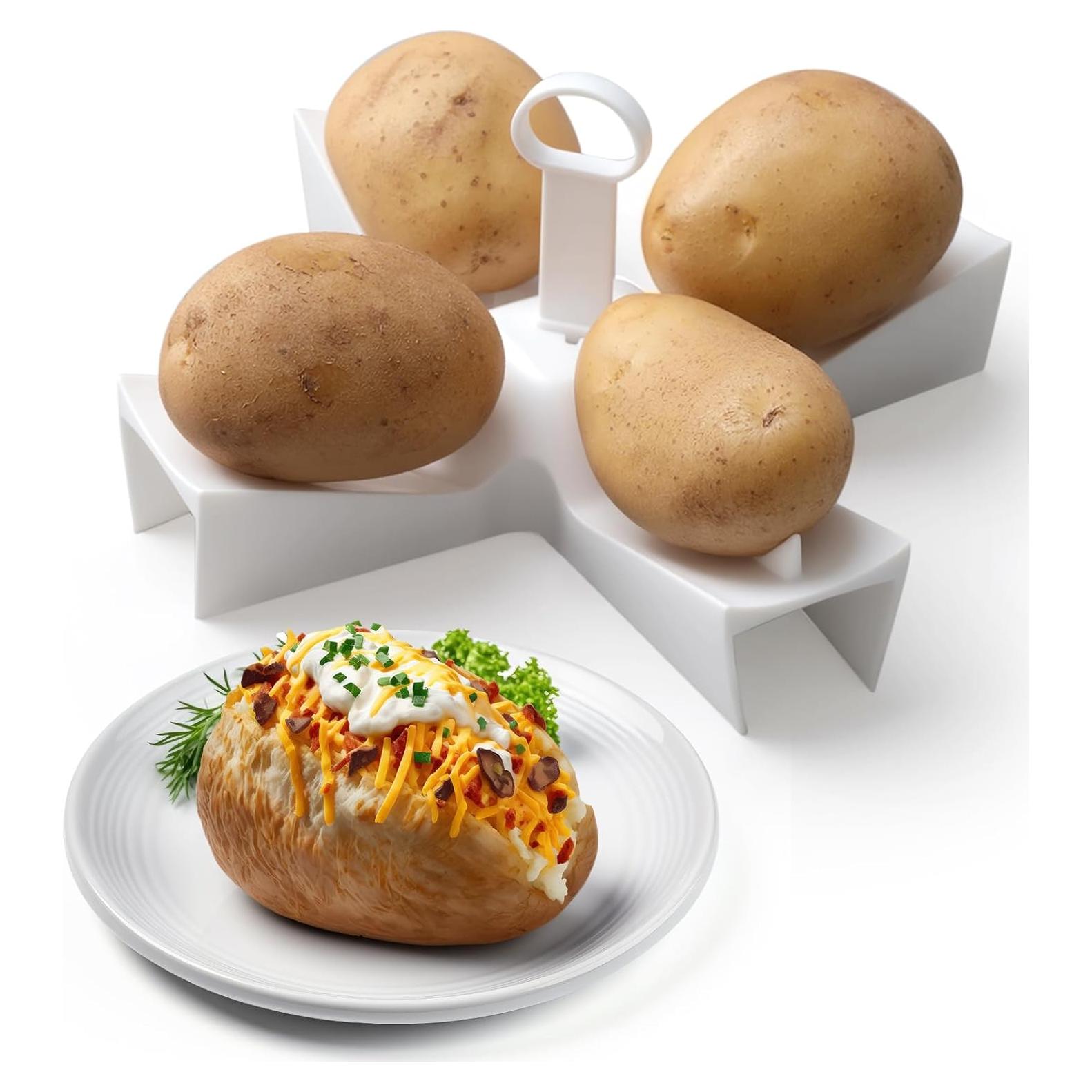 Soporte para Papas al Horno Honeydak, Microondas 22.4 cm, Blanco