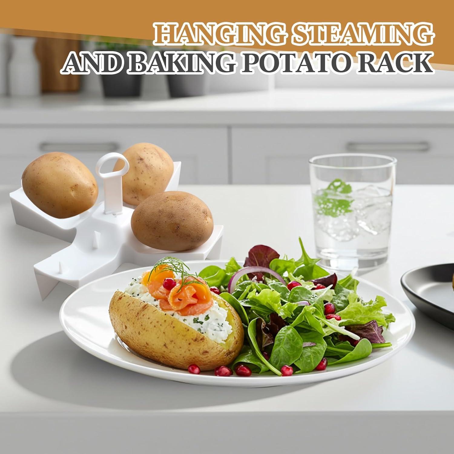 Soporte para Papas al Horno Honeydak, Microondas 22.4 cm, Blanco