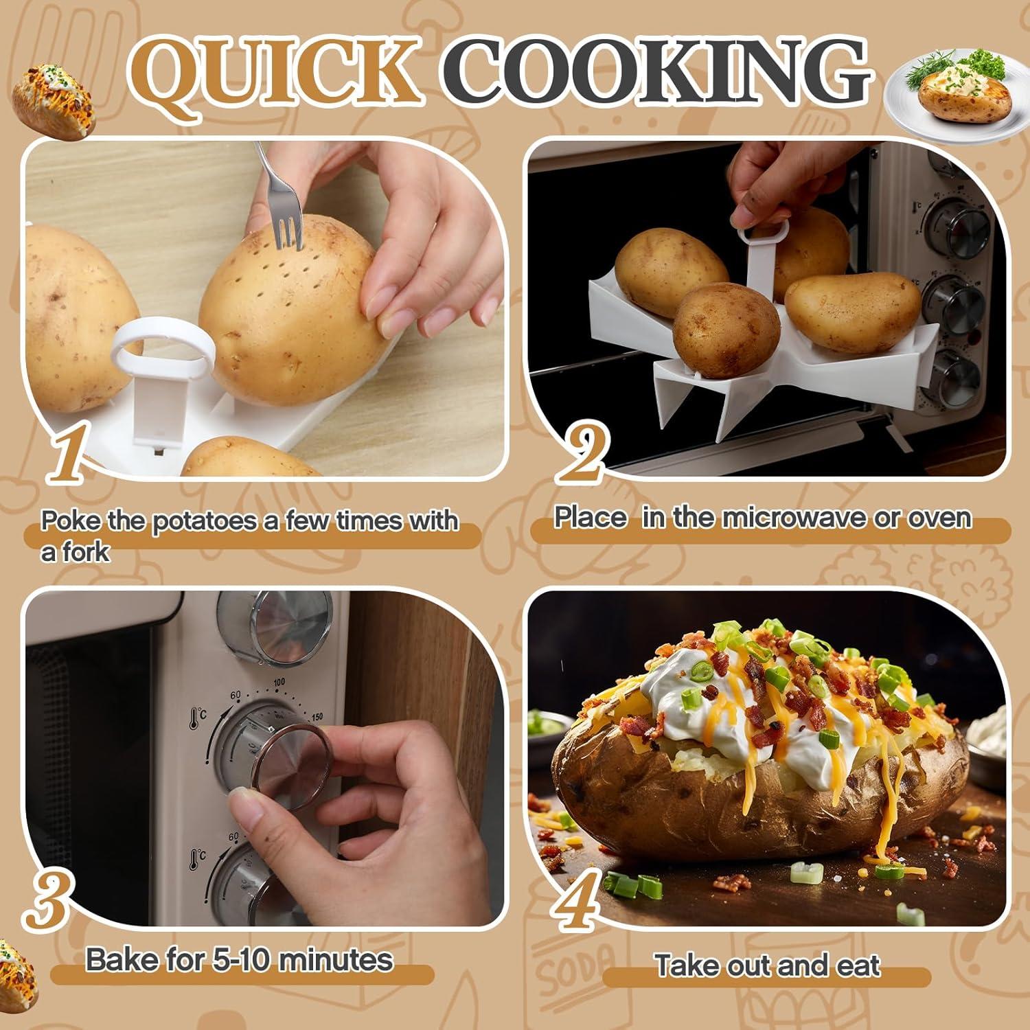 Soporte para Papas al Horno Honeydak, Microondas 22.4 cm, Blanco