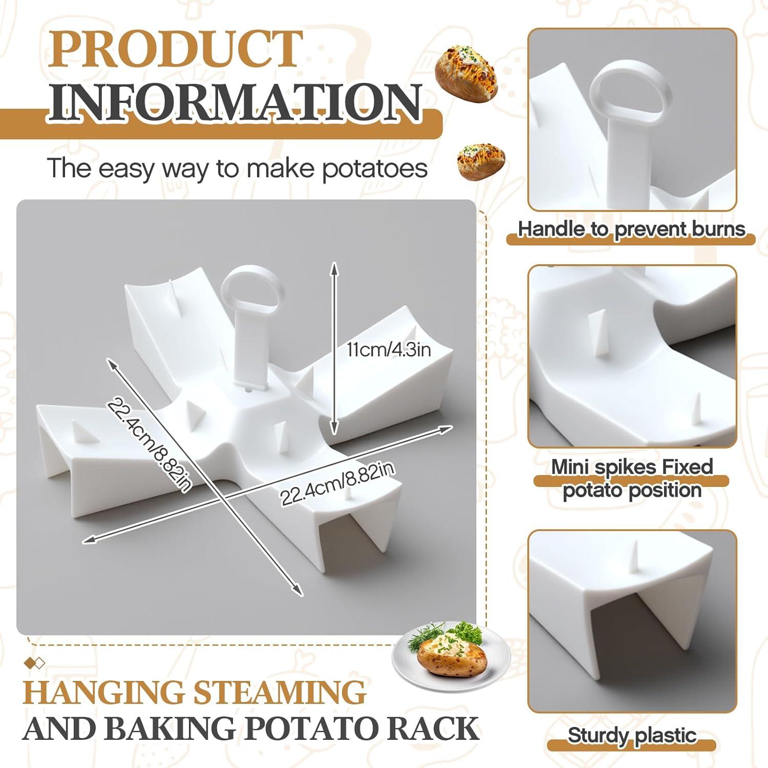 Soporte para Papas al Horno Honeydak, Microondas 22.4 cm, Blanco