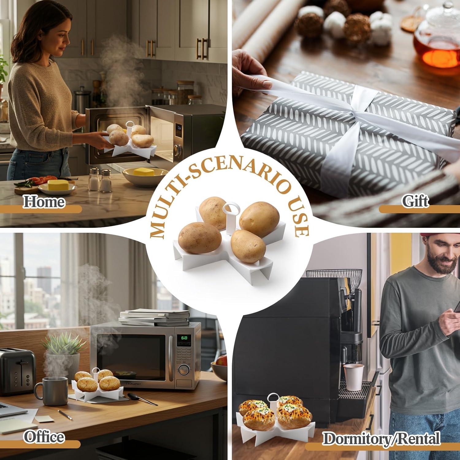 Soporte para Papas al Horno Honeydak, Microondas 22.4 cm, Blanco