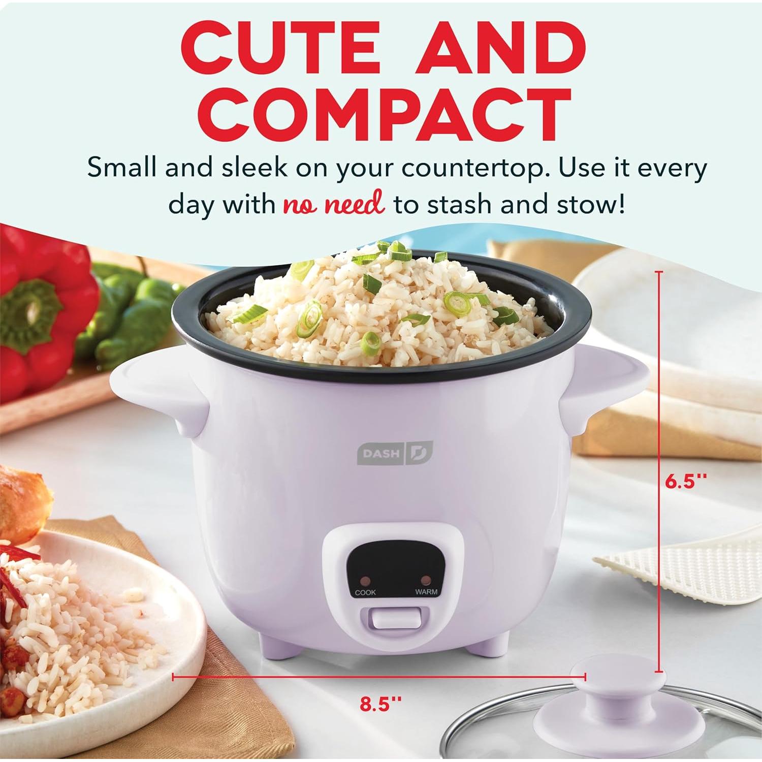 Cocedor de Arroz Mini Dash 2 Tazas Antiadherente Lavanda
