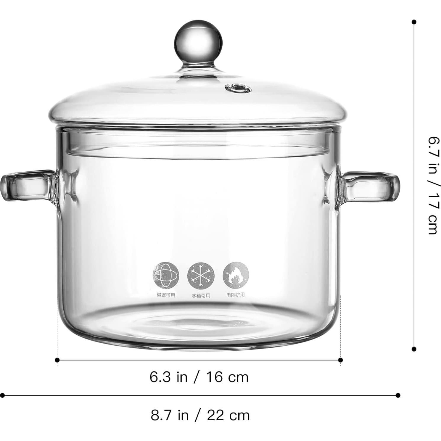 Olla de vidrio Angoily 1.89L apta para horno y estufa