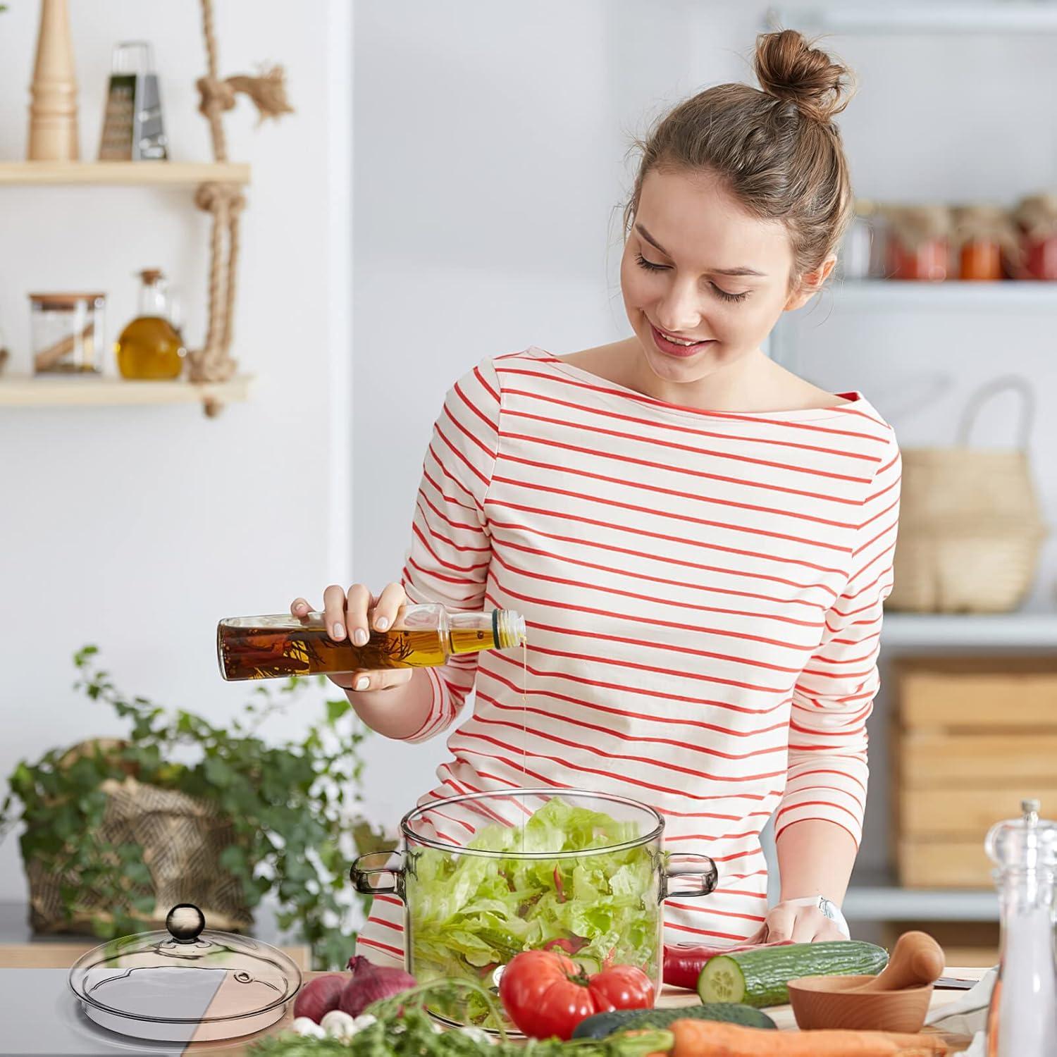 Olla de vidrio Angoily 1.89L apta para horno y estufa