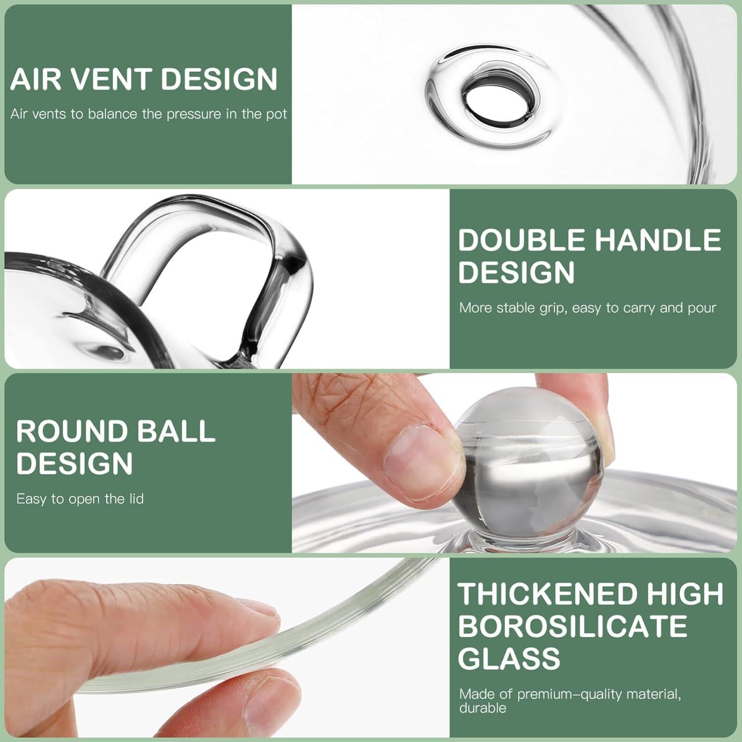 Olla de vidrio Angoily 1.89L apta para horno y estufa