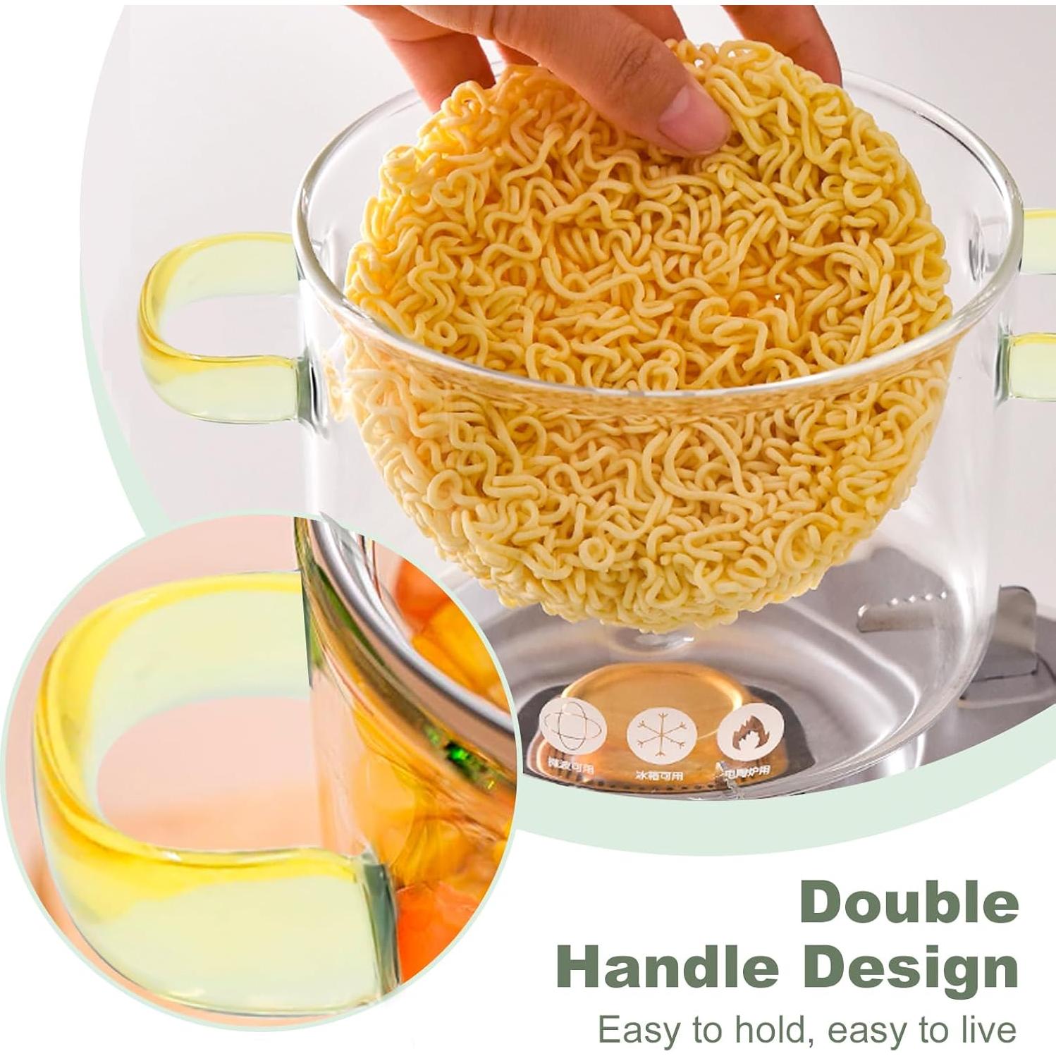 Olla de vidrio borosilicato CADUFUELLY 1.5L con tapa y asas