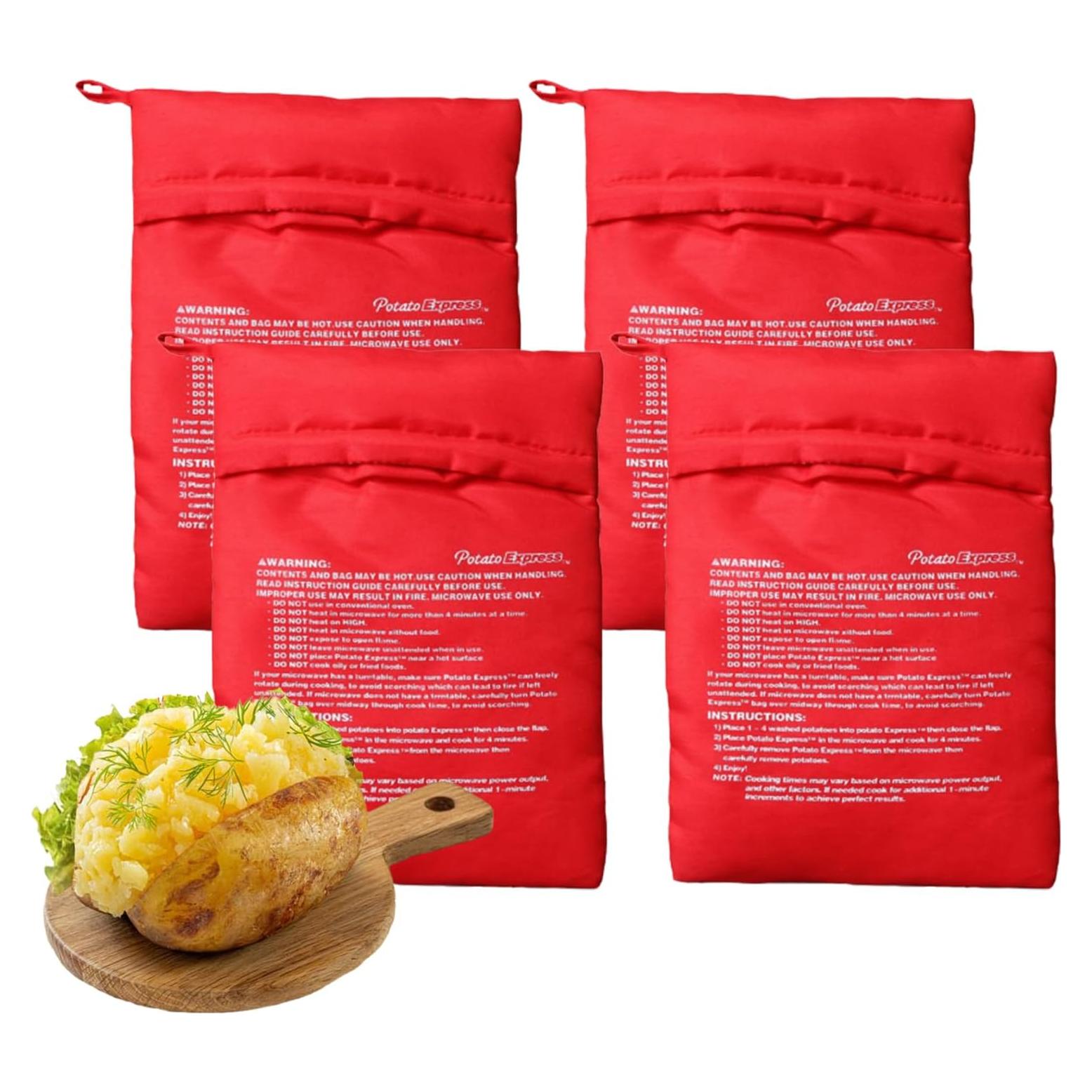 Paquete de 4 Bolsas Reutilizables para Cocinar Papas ATB