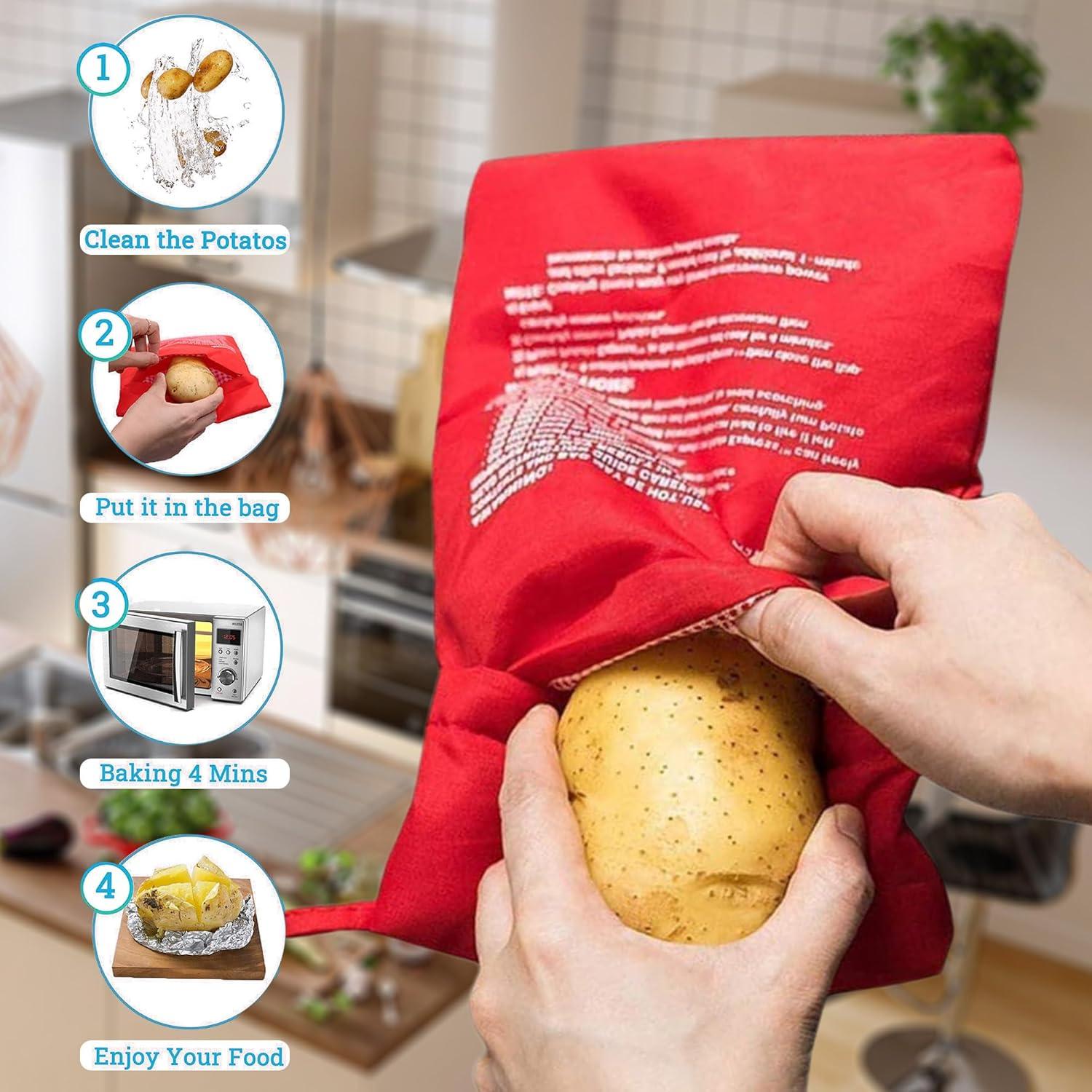 Paquete de 4 Bolsas Reutilizables para Cocinar Papas ATB