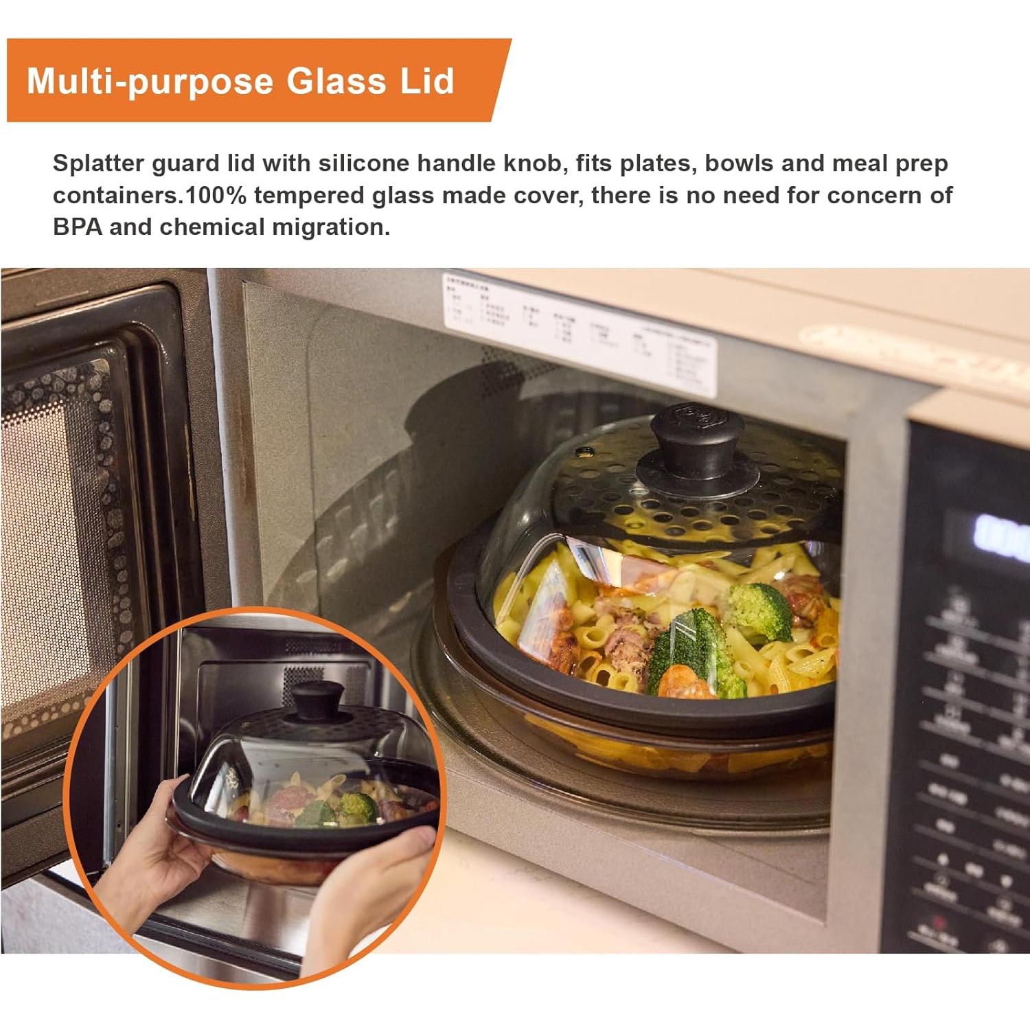 Tapa de Microondas OEC de Vidrio Templado 24.1 cm Ventilada