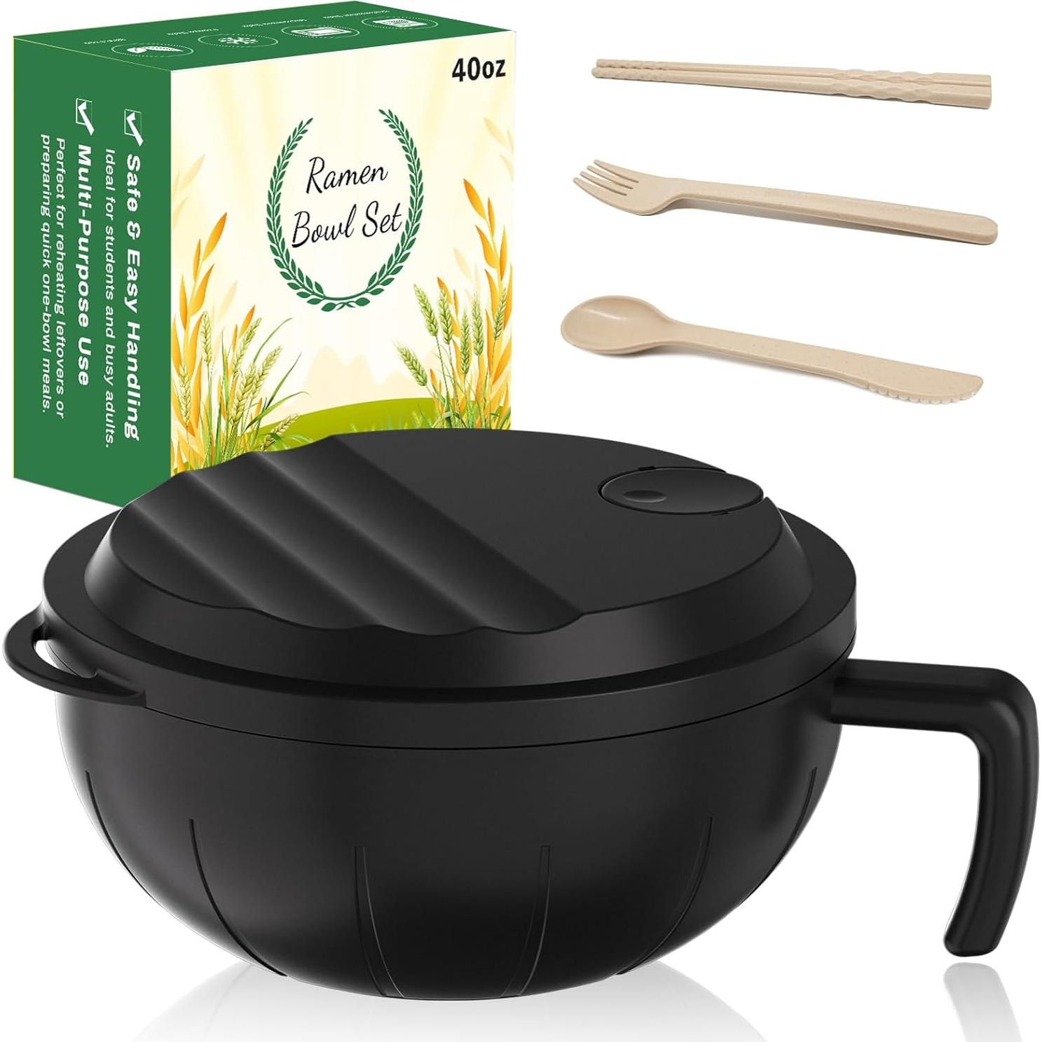 Set de Tazones de Ramen Steo Spce 1.18L con Utensilios