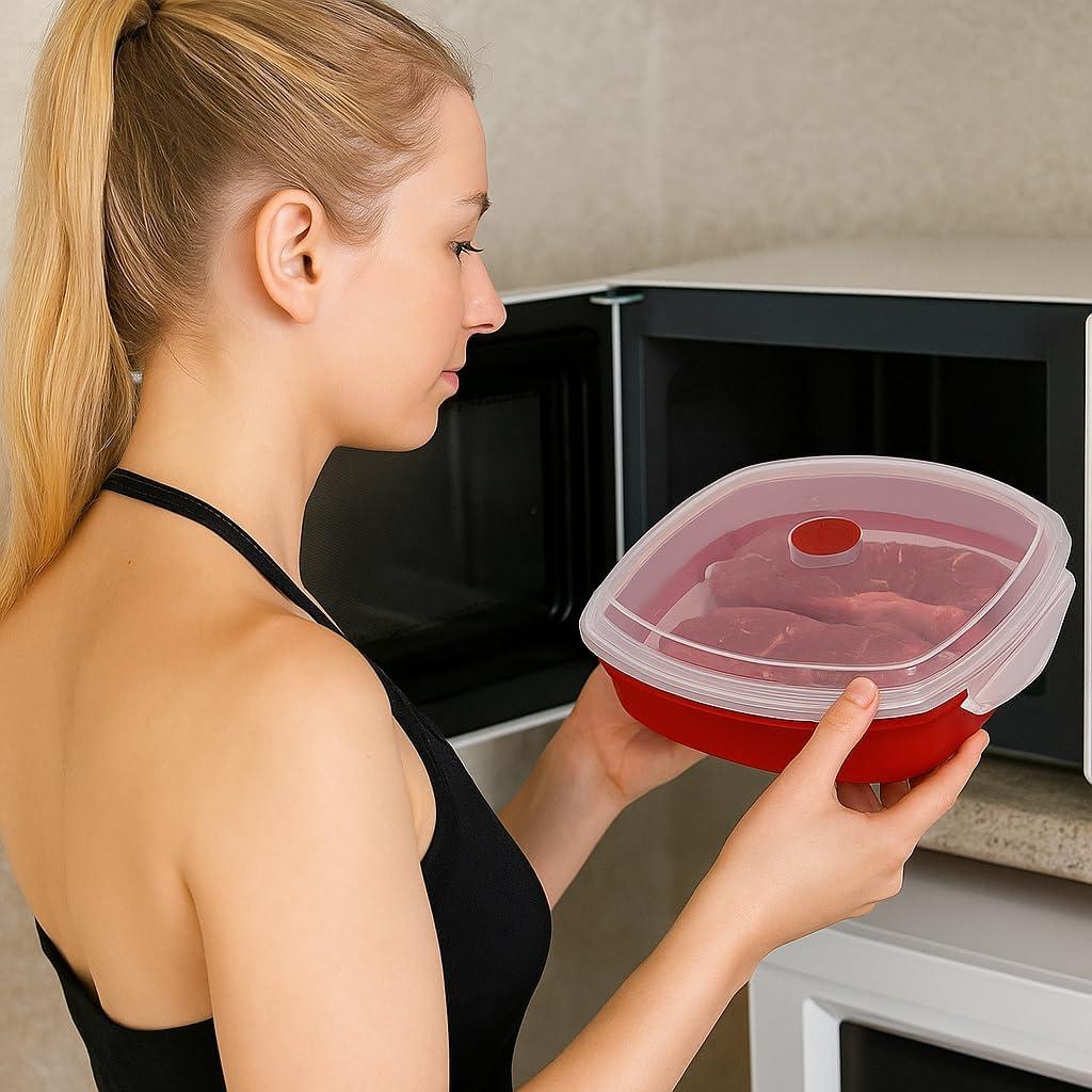 Vaporera de Microondas Ventilada Dependable 20.32cm Libre BPA
