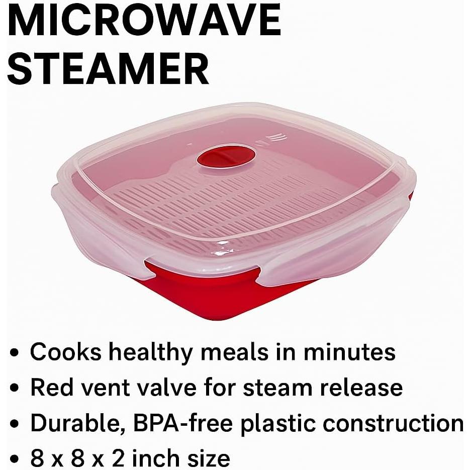 Vaporera de Microondas Ventilada Dependable 20.32cm Libre BPA