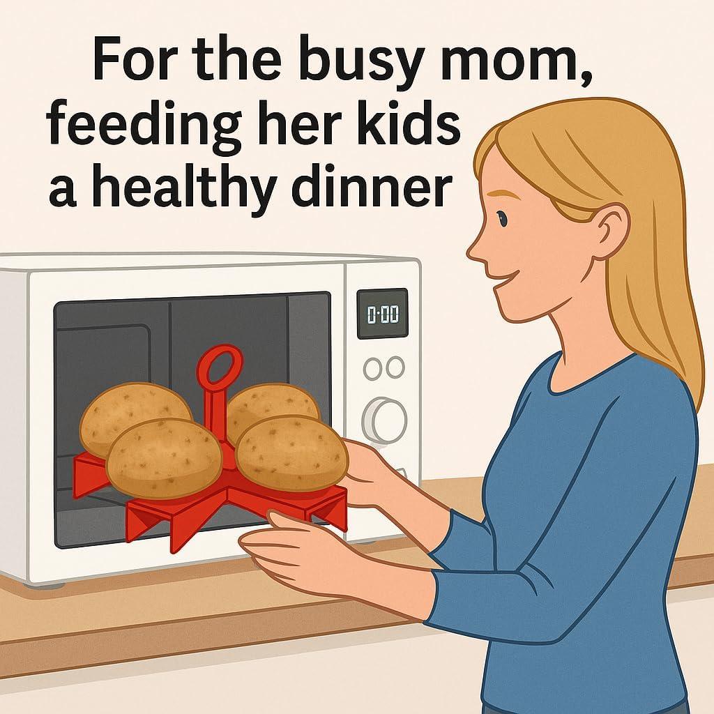 Cocinador de Papas en Microondas Dependable - 4 Papas Rápido