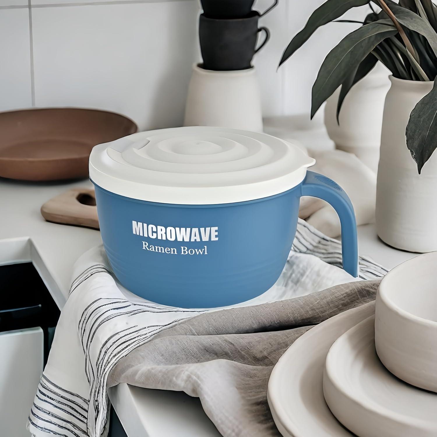 Set de 2 Tazones para Ramen Layron 1.27L Microondas Azul-Negro