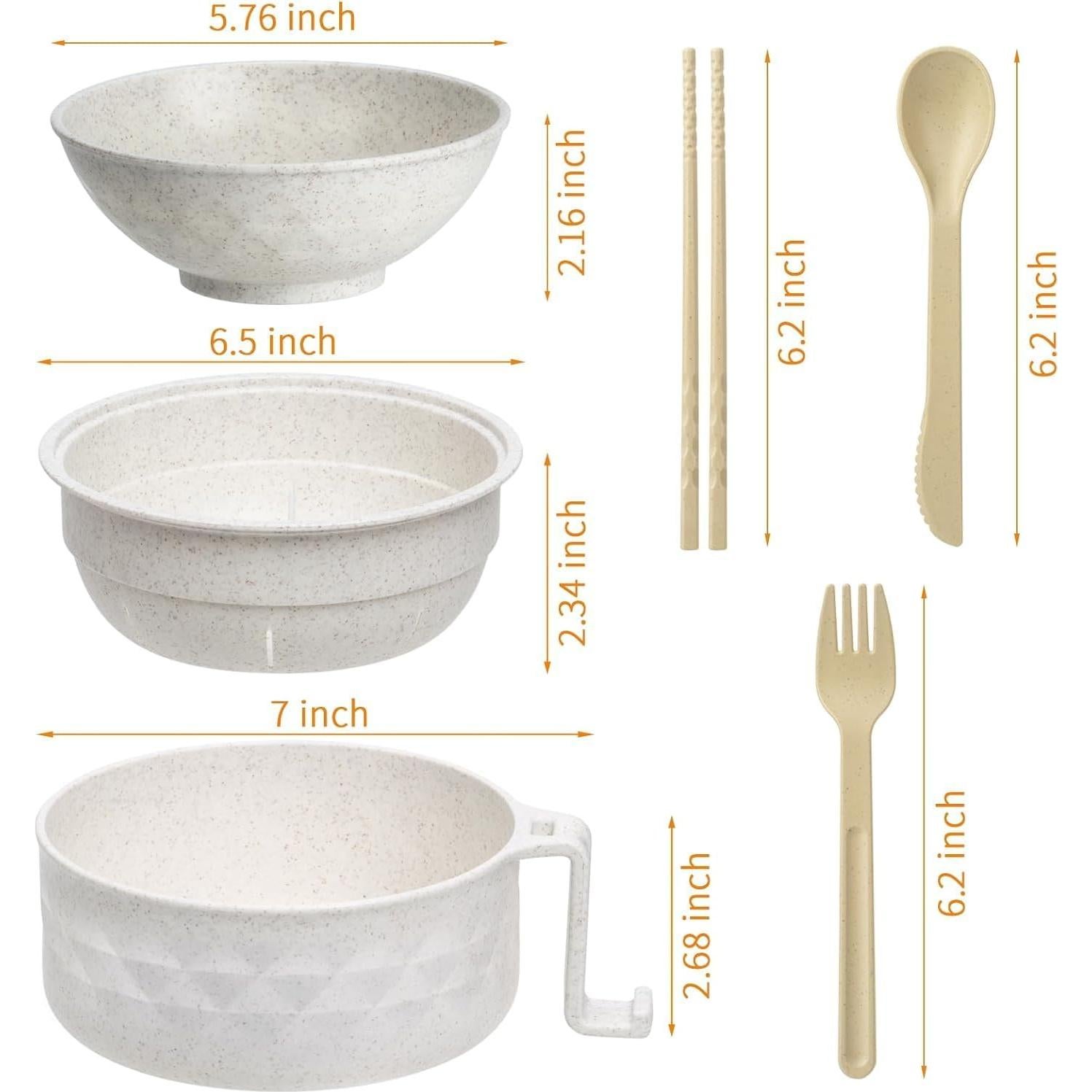 Juego de Tazones de Ramen en Microondas 6 en 1 Howfulcheer