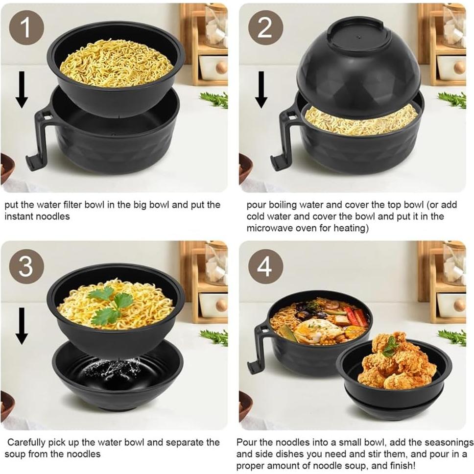 Juego de Tazones de Ramen en Microondas 6 en 1 Howfulcheer
