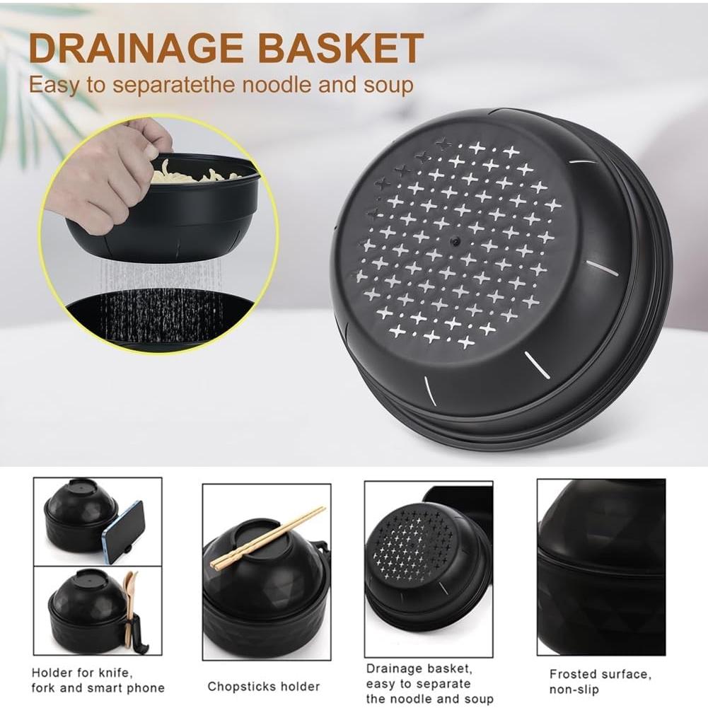 Juego de Tazones de Ramen en Microondas 6 en 1 Howfulcheer